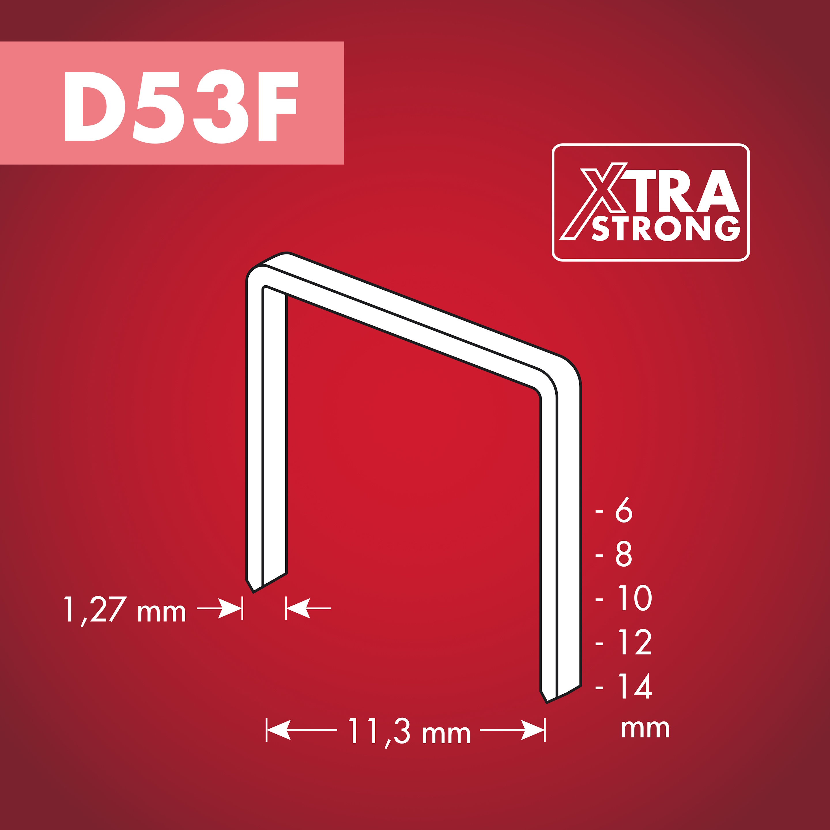 Arrow Tackerklammer Flachtdraht D53F 14 mm Folie 1000 Stück
