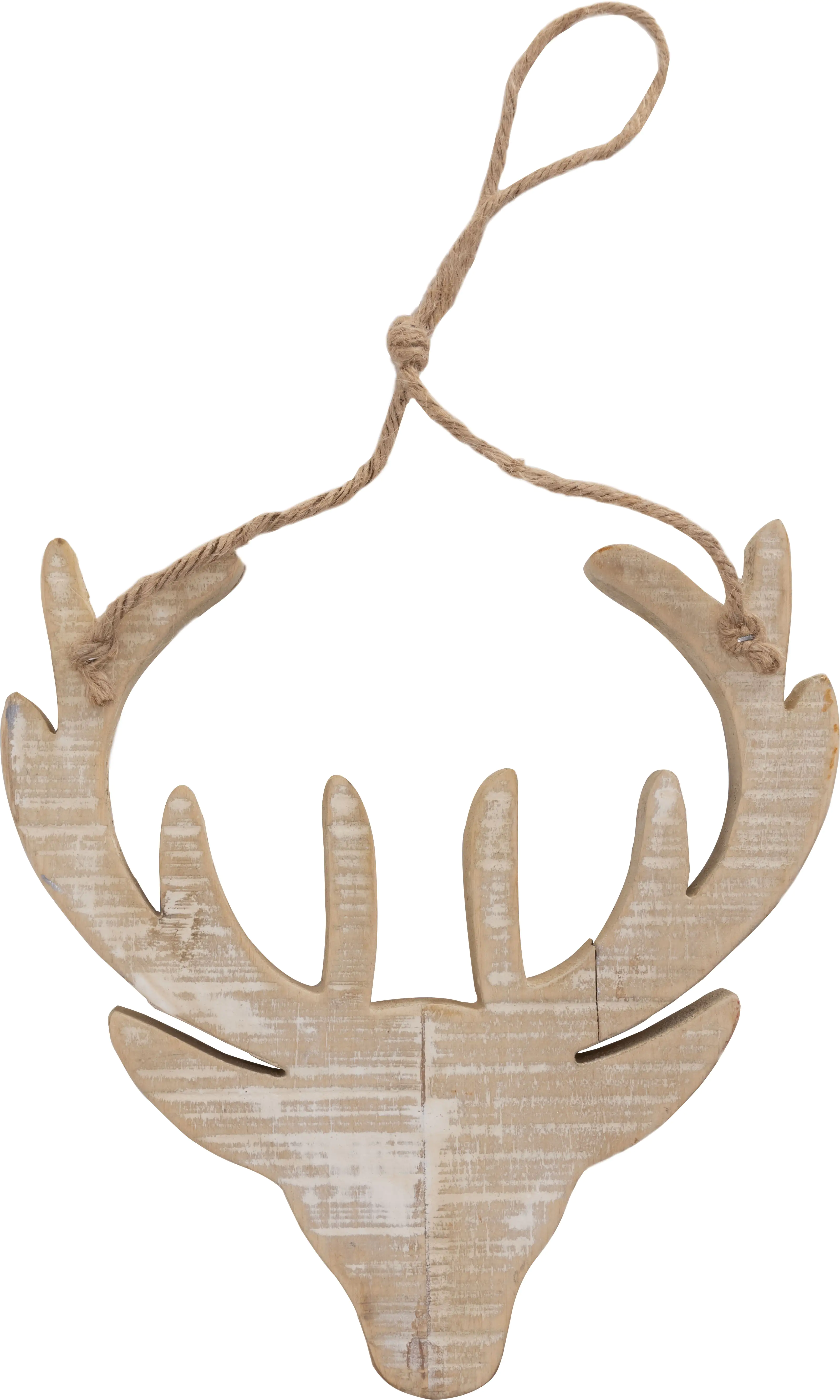 TrendLine Weihnachtsaufhänger Holz Rentierkopf 20 x 19 cm natur