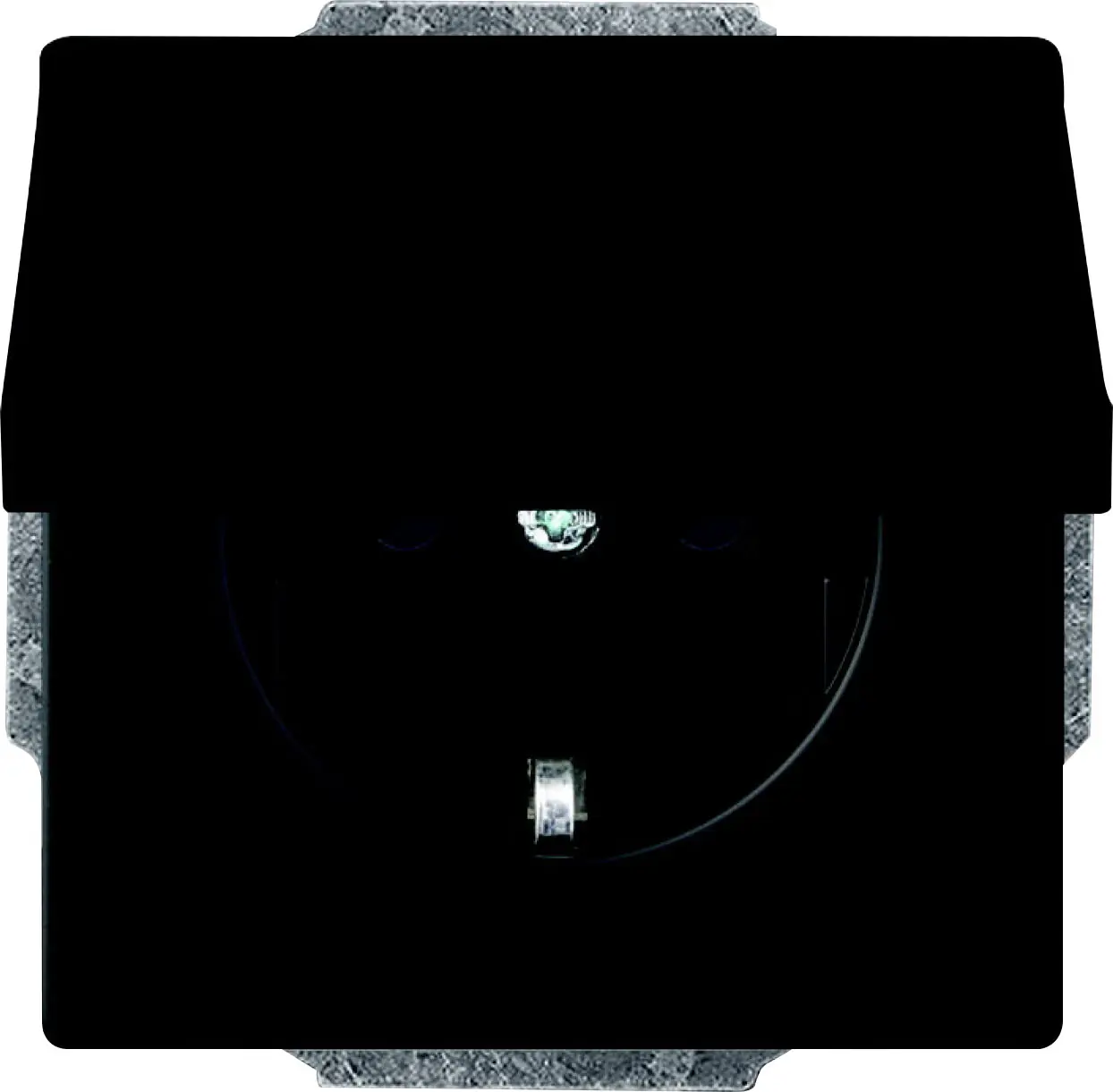 Busch Jaeger Schutzkontakt-Steckdose Future Linear mit Klappdeckel schwarz matt 20EUK-885