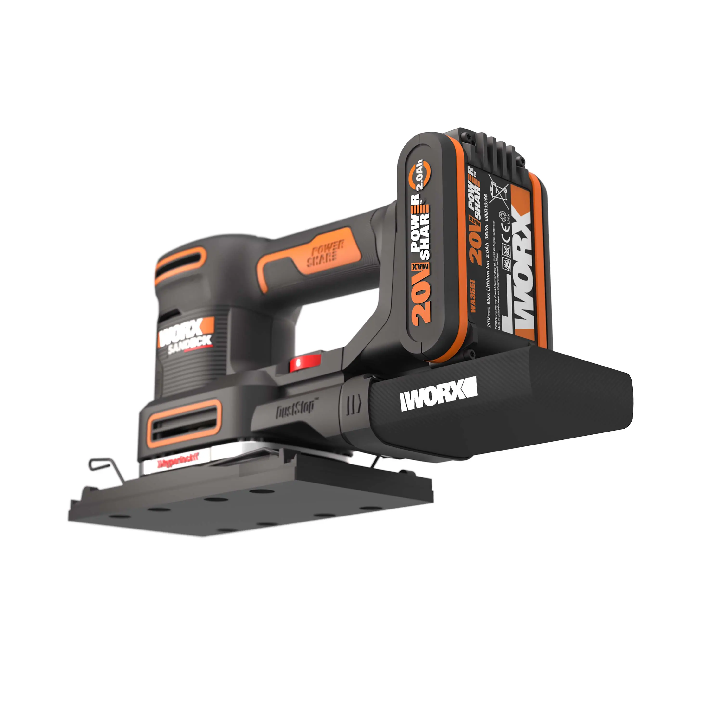 Worx Akku-Multischleifer WX820 20 V inkl. Akku 2 Ah & Ladegerät Worx Akku-Multischleifer WX820 20 V inkl. Akku 2 Ah & Ladegerät