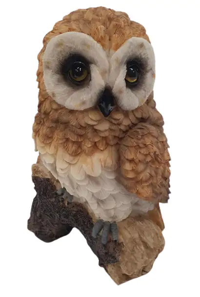 Dekofigur Eule auf Stamm braun 25 x 18 x 13,5 cm