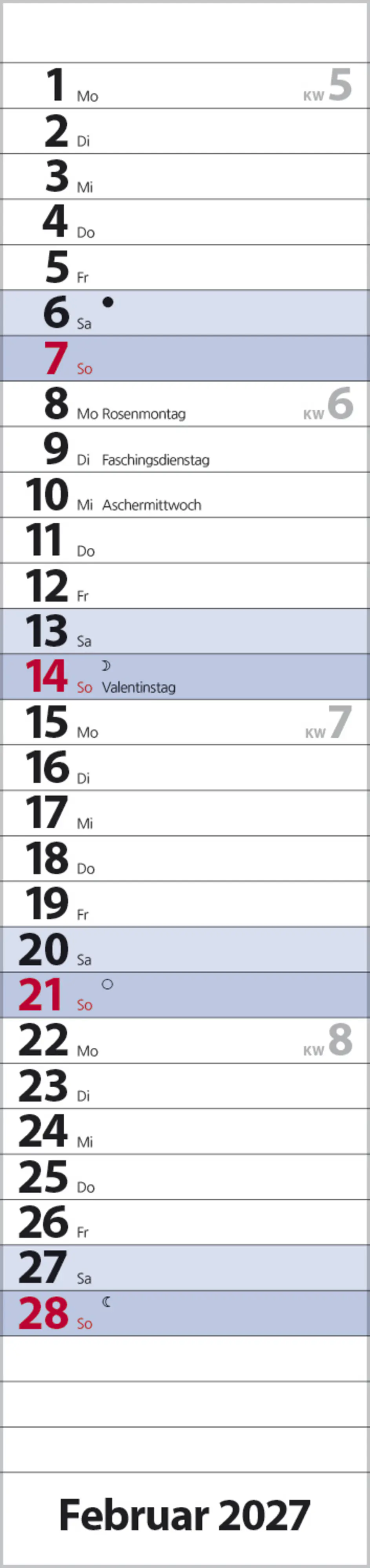 Korsch Kalender Streifenplaner Compact 2027 blau