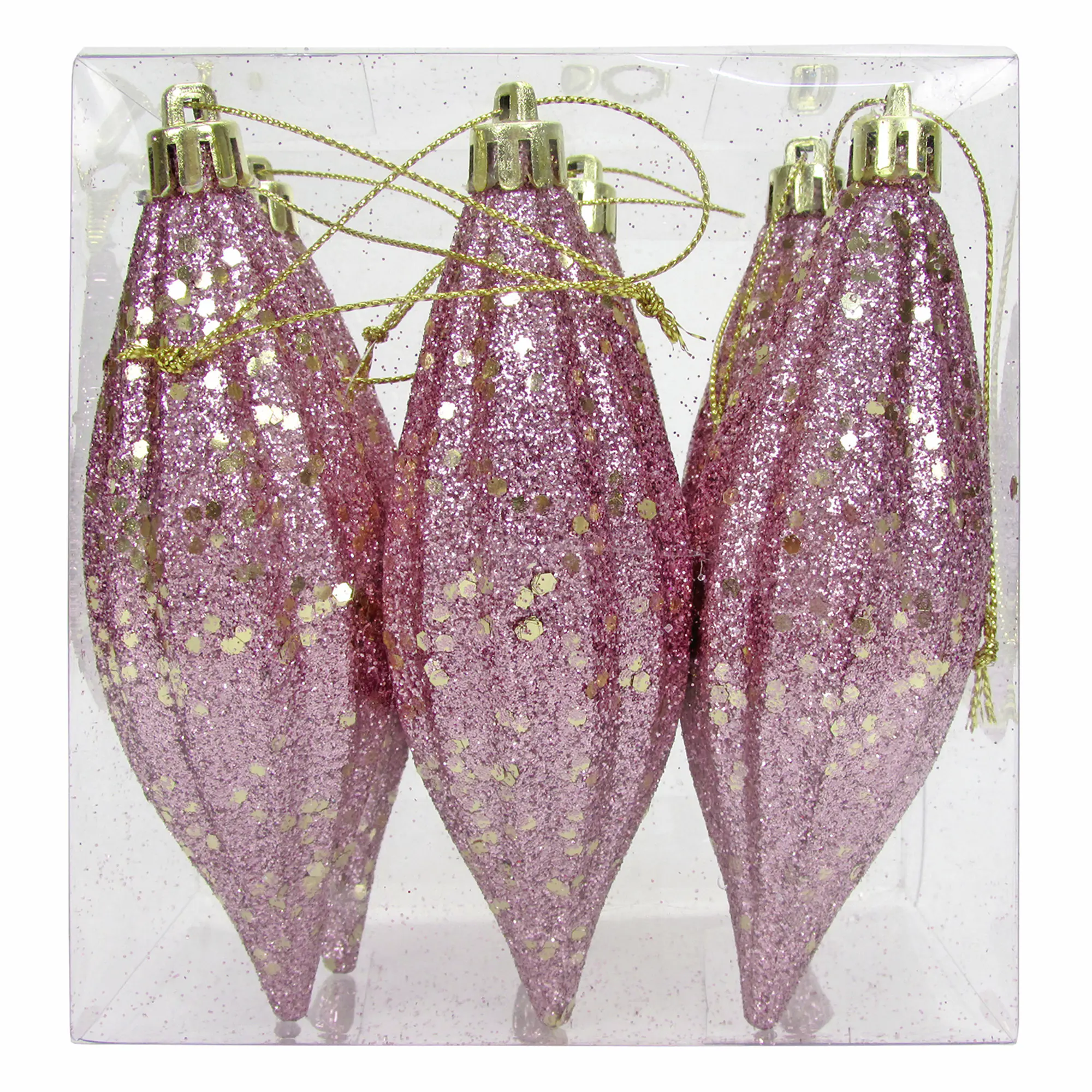 Weihnachtskugeln Ornamente aus Kunststoff 11 cm rose-gold 6 Stück