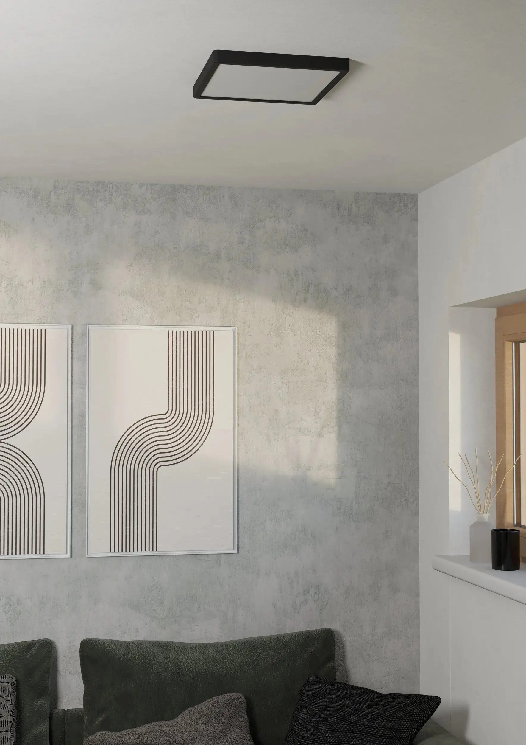 Eglo LED Deckenleuchte Fueva 6 schwarz 29 x 29 cm warmweiß-kaltweiß