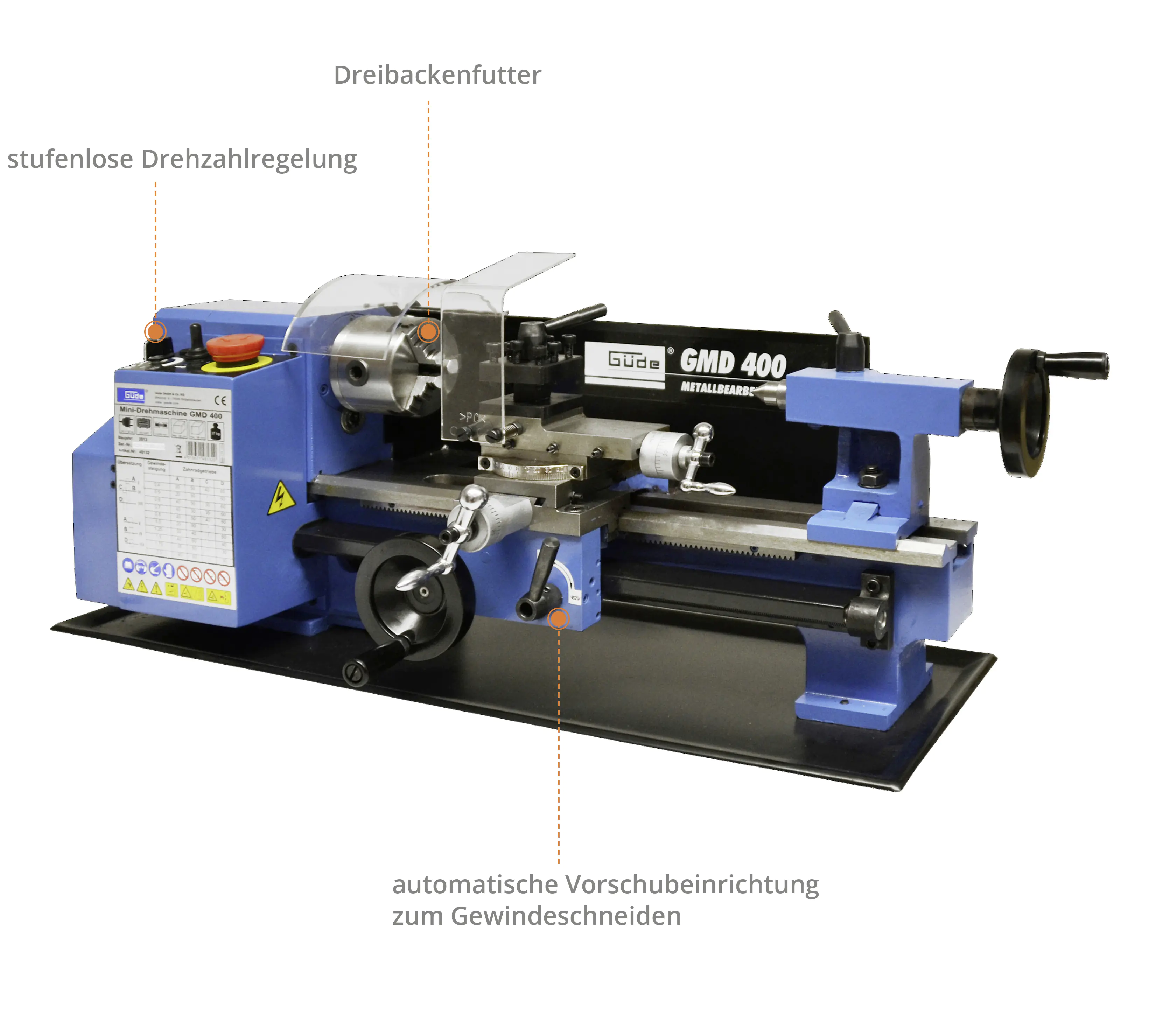 Güde Drehmaschine Mini GMD 400 230 V 370 W Güde Drehmaschine Mini GMD 400 230 V 370 W