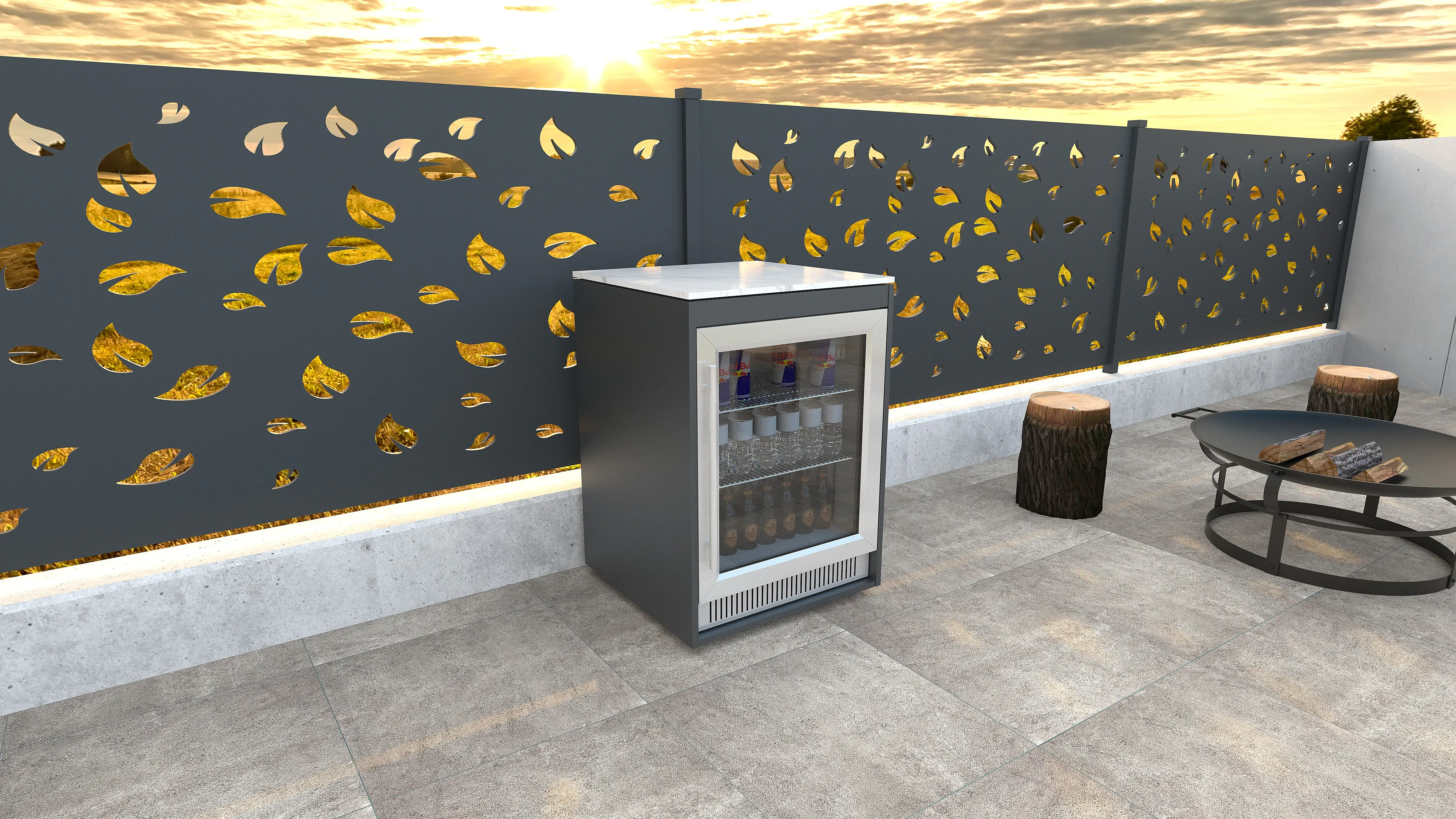 Bellano Living Element für Outdoorküchen inkl. Kühlschrank anthrazit Bellano Living Element für Outdoorküchen inkl. Kühlschrank anthrazit