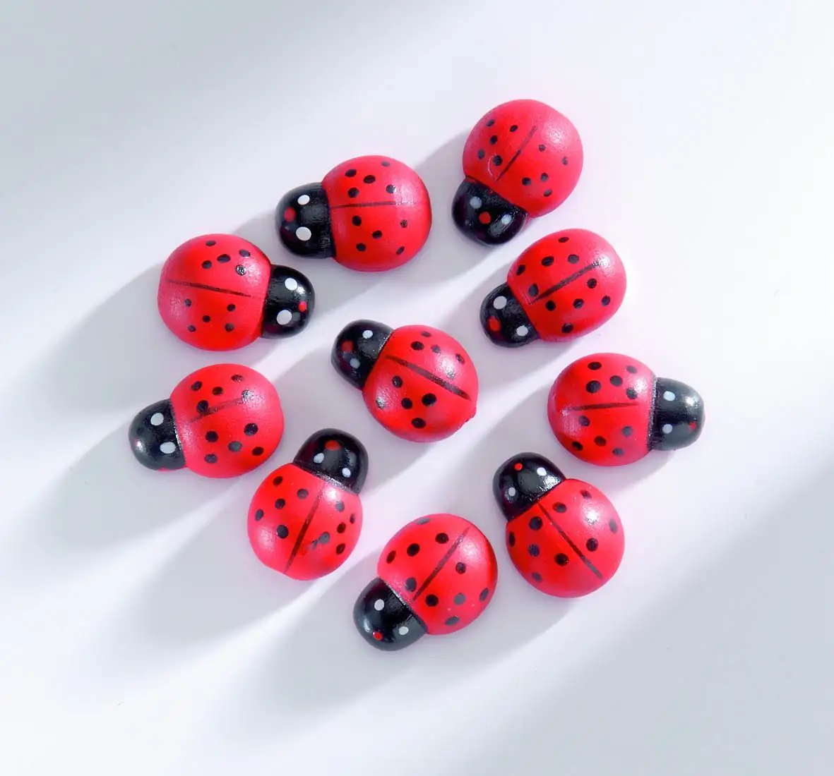 Glorex Holzstreuteile Marienkäfer, 10 Stück