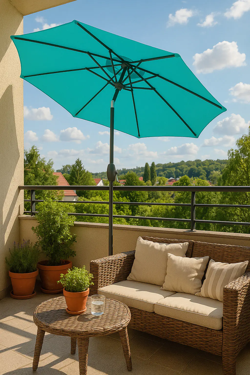 Primaster Sonnenschirm Ingenio türkis türkis, Ø 2,5 m