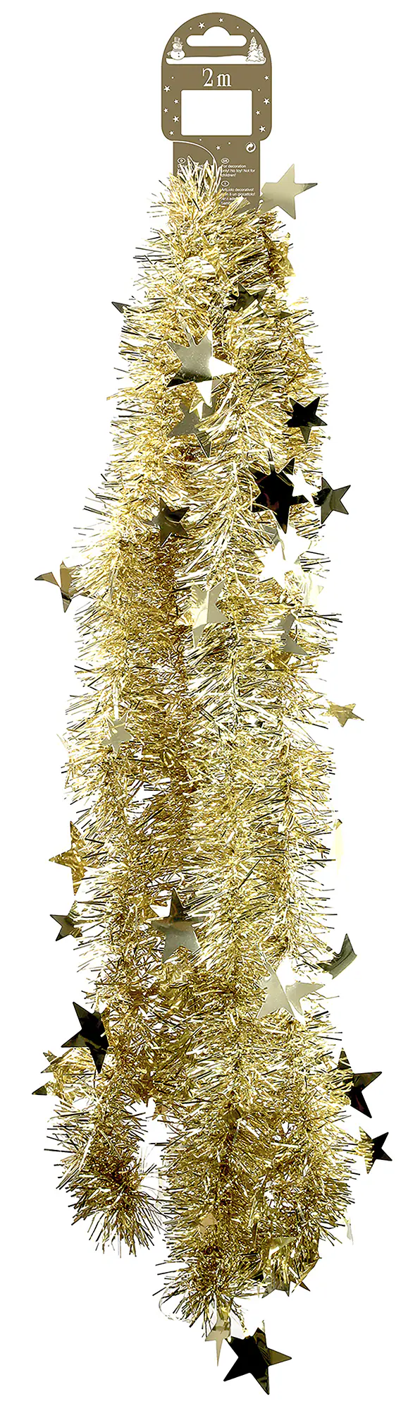 Foliengirlande Sternchen aus Kunststoff gold 200 cm 1 Stück