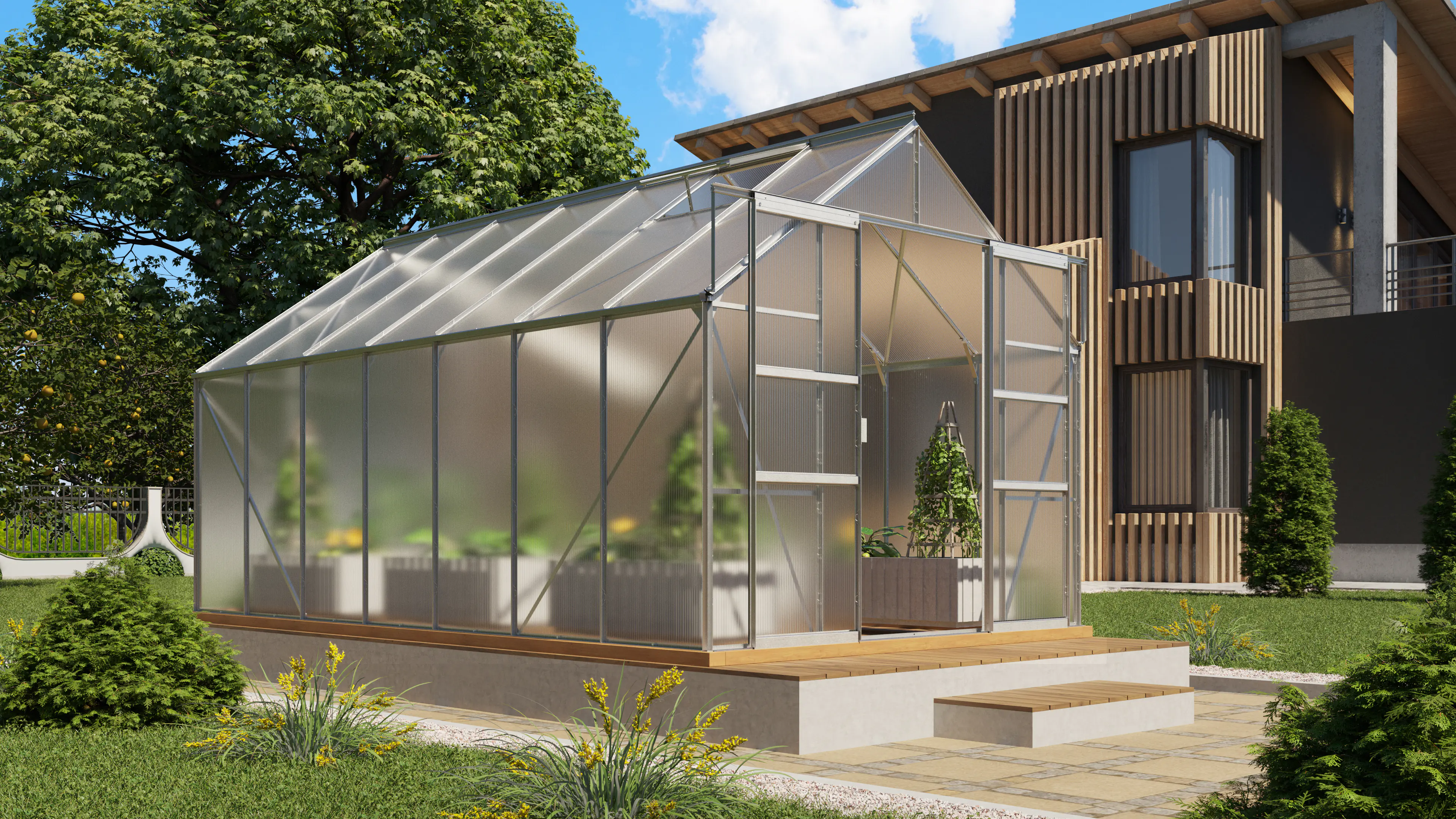 Vitavia Gewächshaus Mars 11500 254 x 441 cm 4 mm Hohlkammerplatten Vitavia Gewächshaus Mars 11500 254 x 441 cm 4 mm Hohlkammerplatten