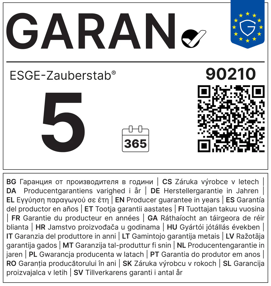 Esge Zauberstab E 120 Select weiß 120 Watt, Spiralkabel, 2 Schaltstufen