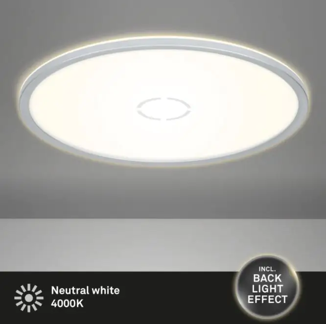 Briloner Slim LED Panel Free silber Ø 42 cm mit Backlight-Effekt Briloner Slim LED Panel Free silber Ø 42 cm mit Backlight-Effekt