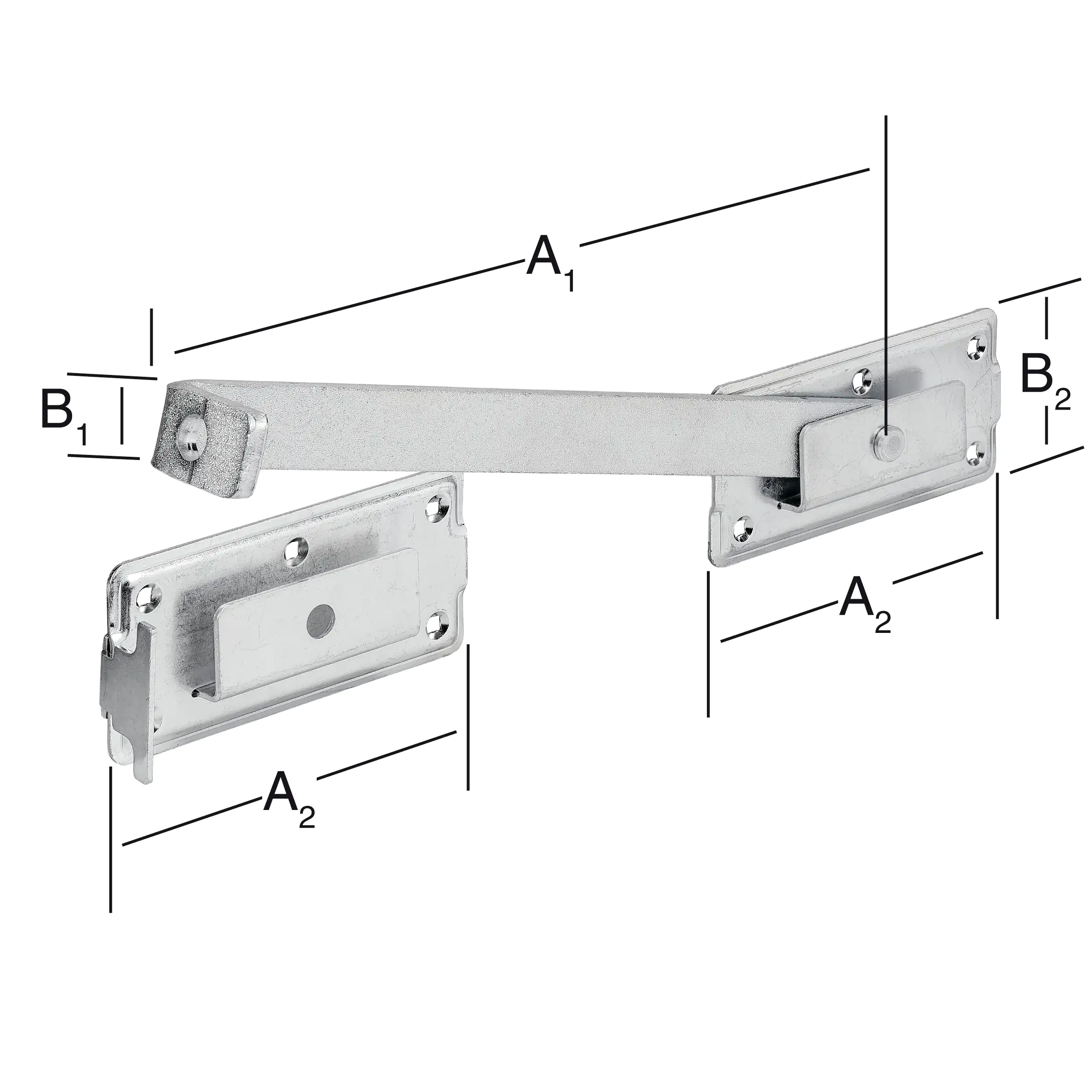 Vormann Doppeltorüberwürfe verzinkt 340/180 x 30/70 mm