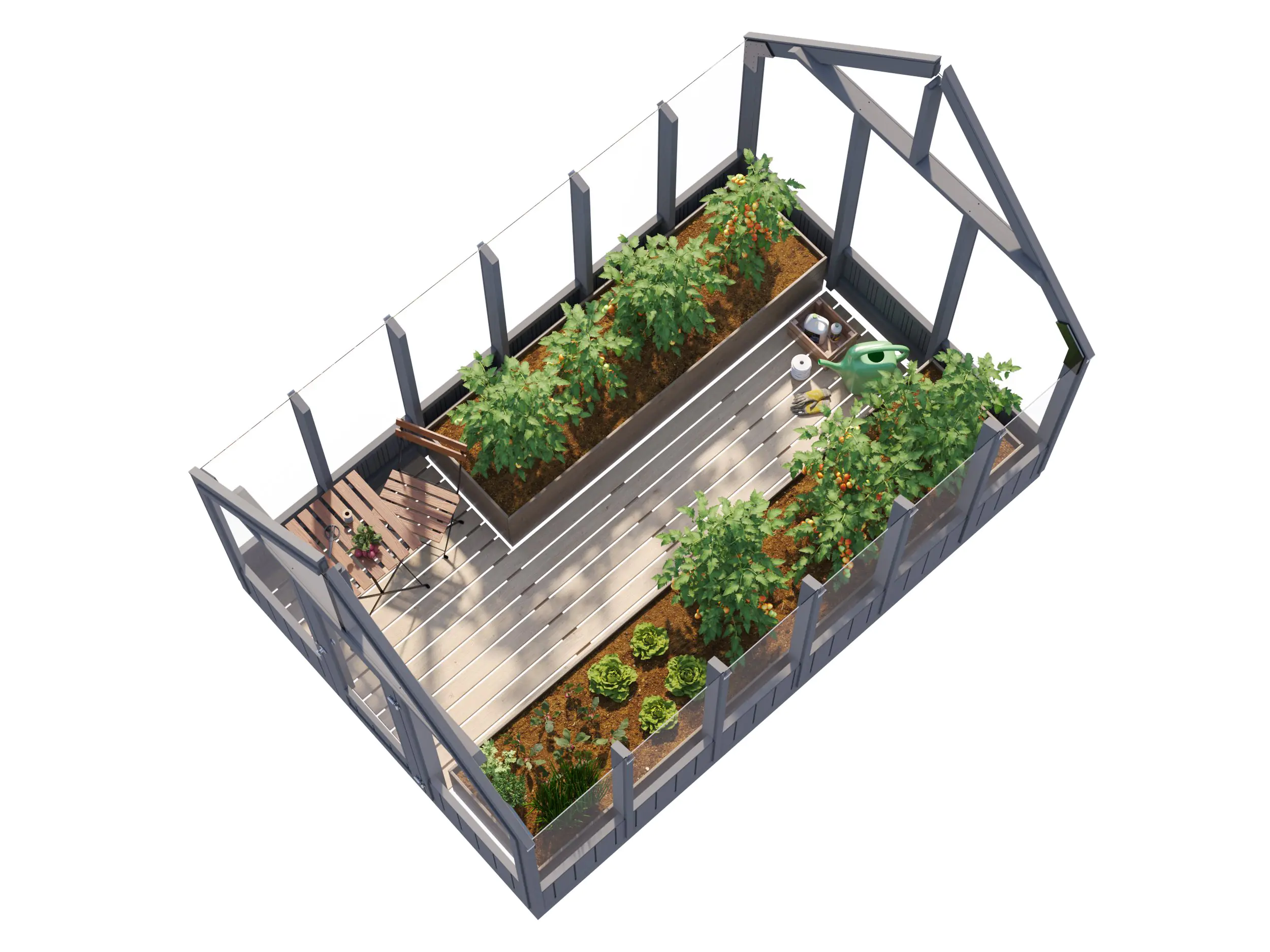 Palmako Gewächshaus Emilia 240 x 363 cm 8,2 m² 4 mm Glas  Palmako Gewächshaus Emilia 240 x 363 cm 8,2 m² 4 mm Glas