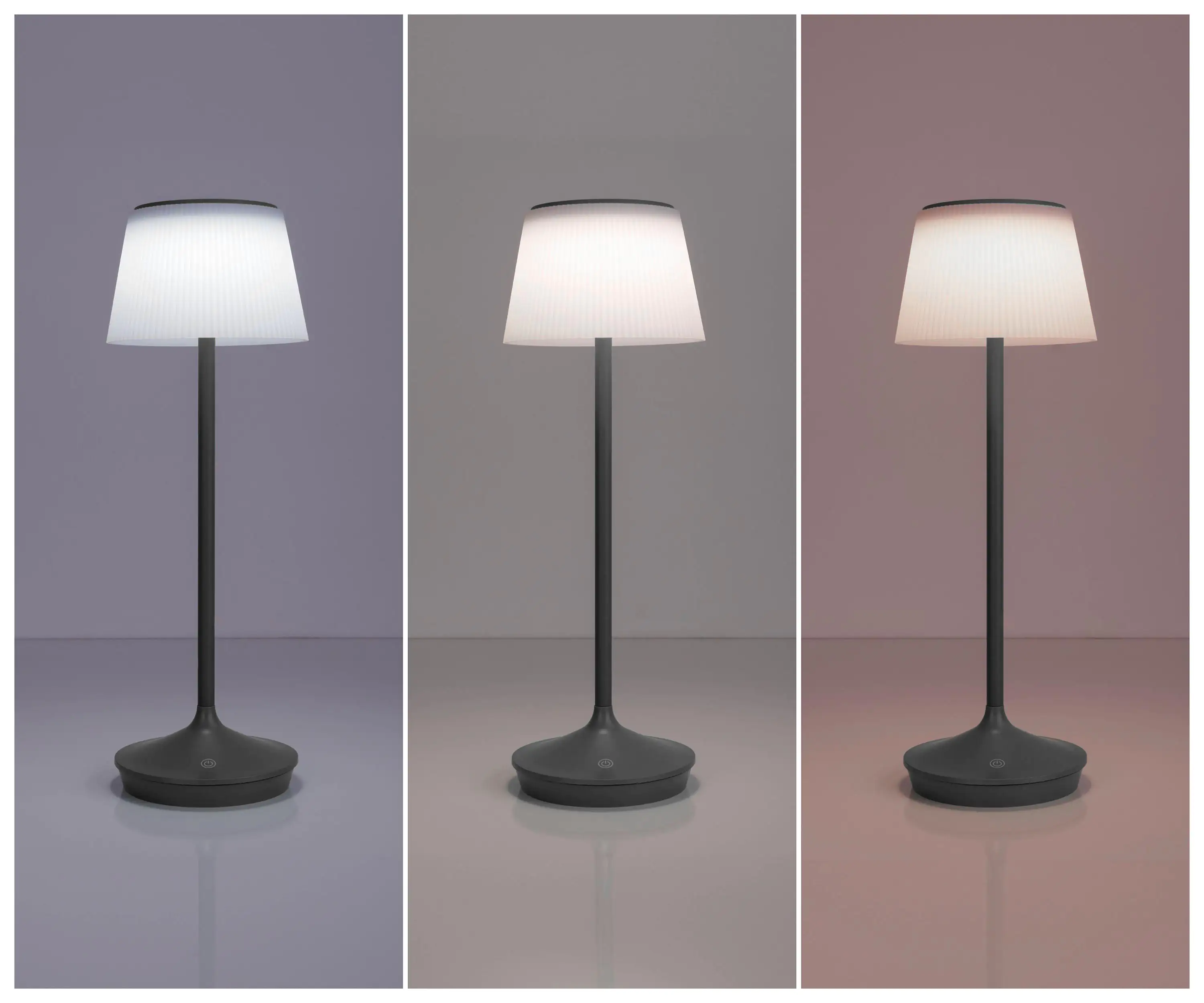 Light & More Solar-Tischleuchte Emmi grau 38 x 13 cm