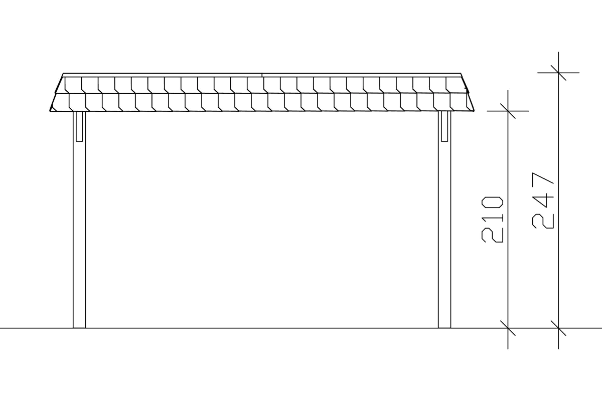 SKAN HOLZ Carport Wendland 409 x 628 cm mit Aluminiumdach, schwarze Blende