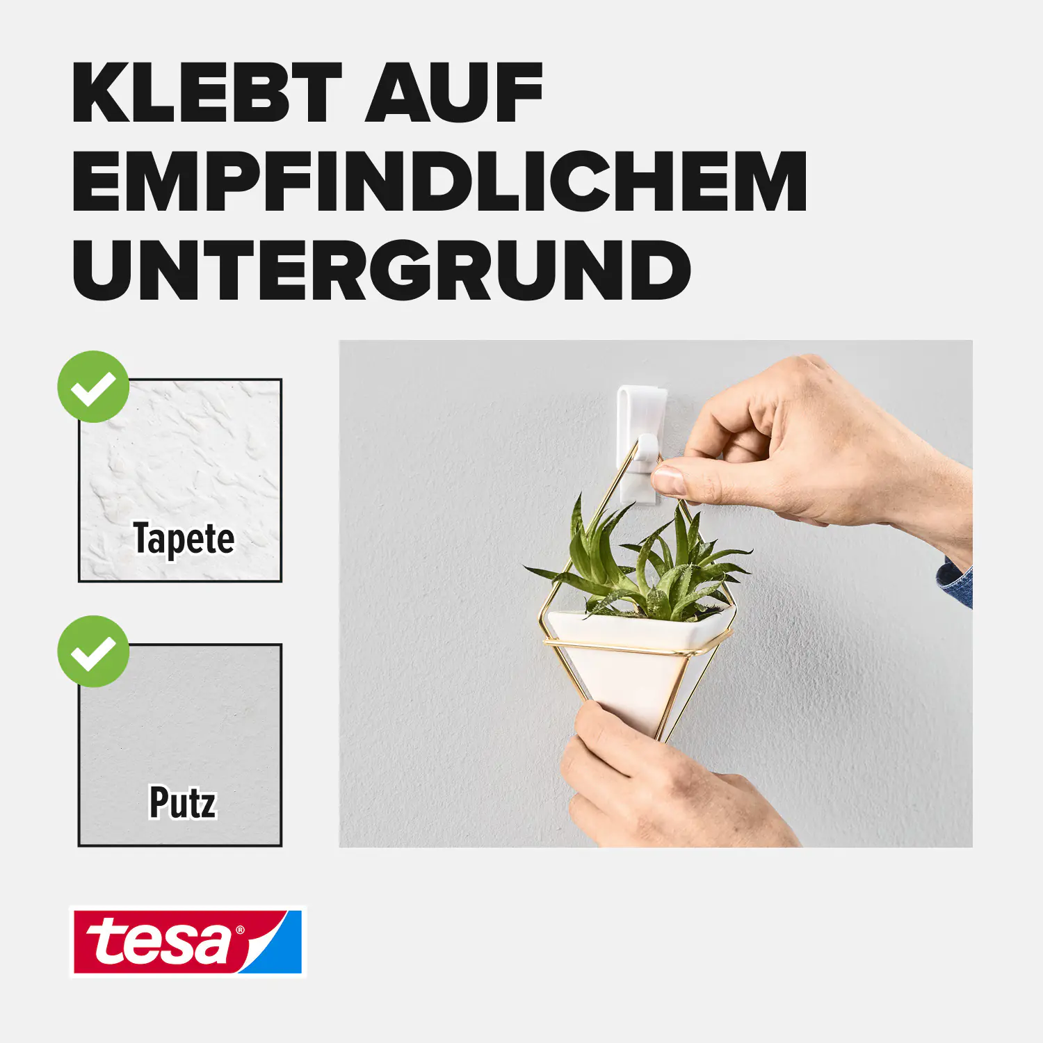 tesa Haken Powerstrips Tapeten & Putz 2er-Set