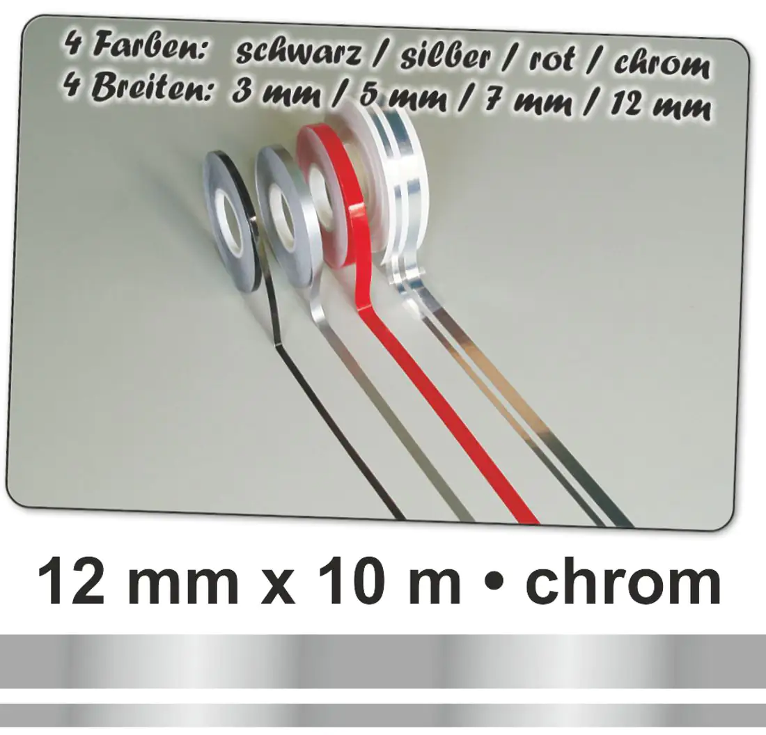 4002341341244 Hermann Schütz Auto Zierstreifen Deco-Stripe chrome - DOPPELSTREIFEN