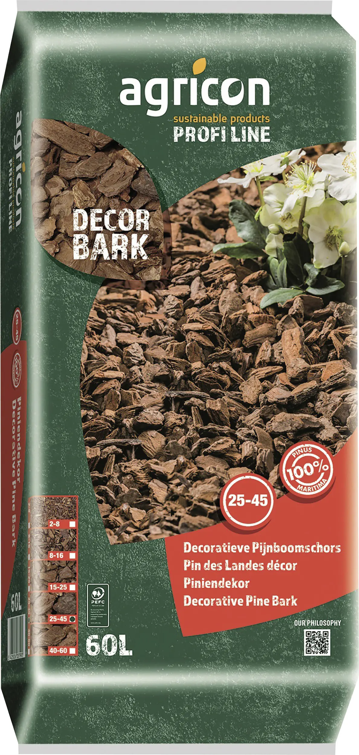 Agricon Pinienrinde Exellent 25-45 mm 60 L