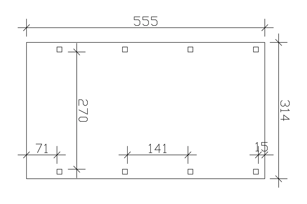 4018211026456_03 SKAN HOLZ Carport Friesland 314 x 555 cm mit Aluminiumdach