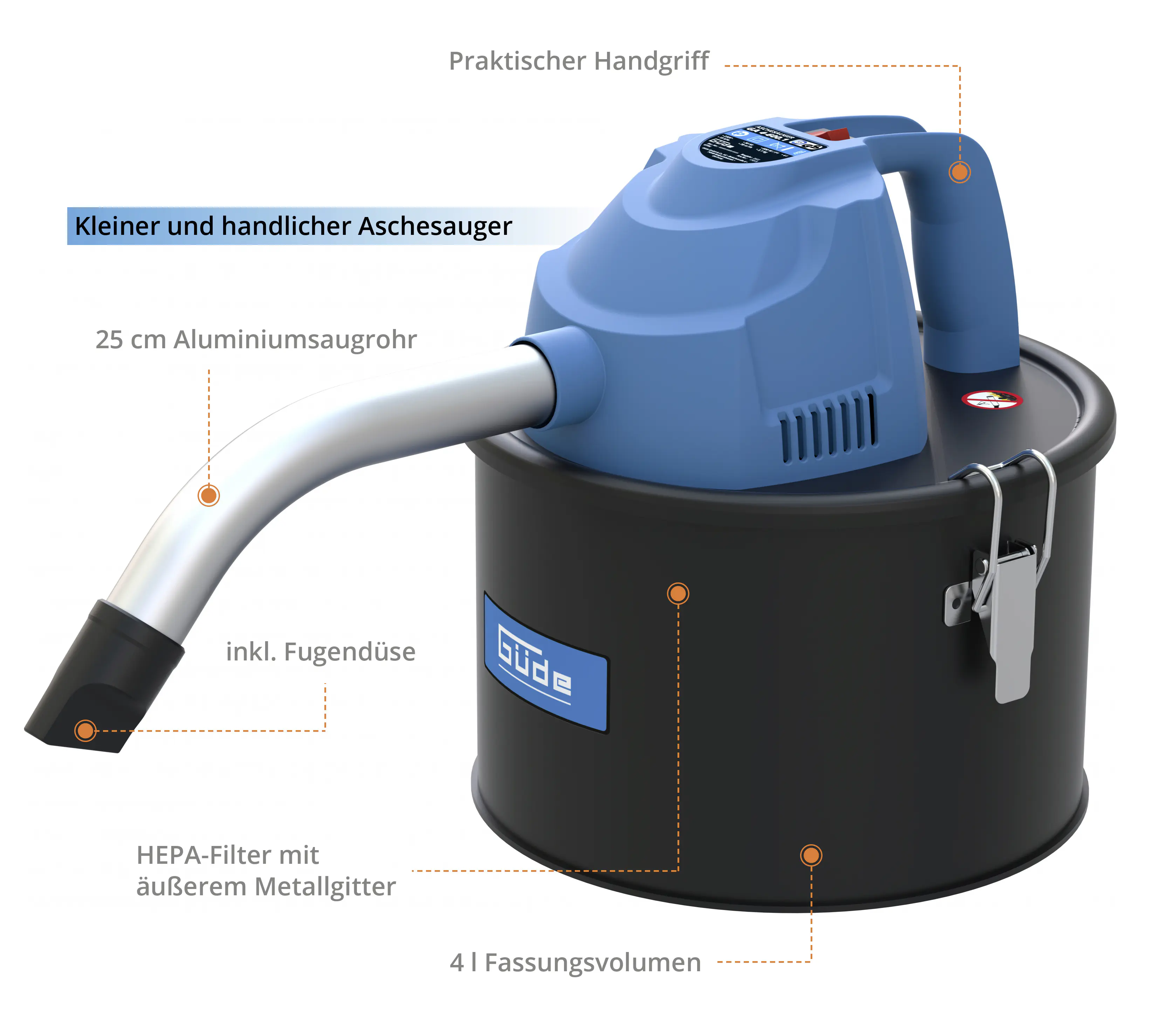 Güde Aschesauger GA 4-600.1 600 W 4 l Güde Aschesauger GA 4-600.1 600 W 4 l