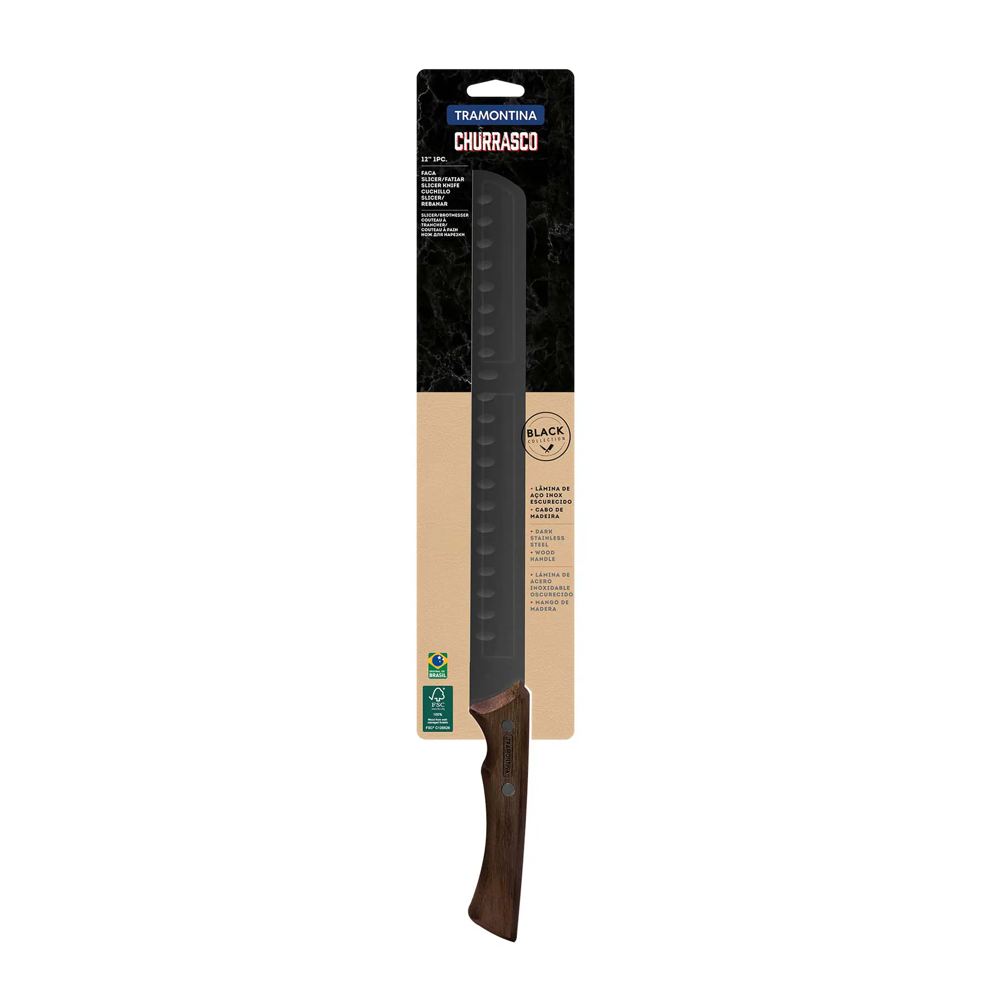 Tramontina Churrasco Schinkenmesser 44 cm schwarz