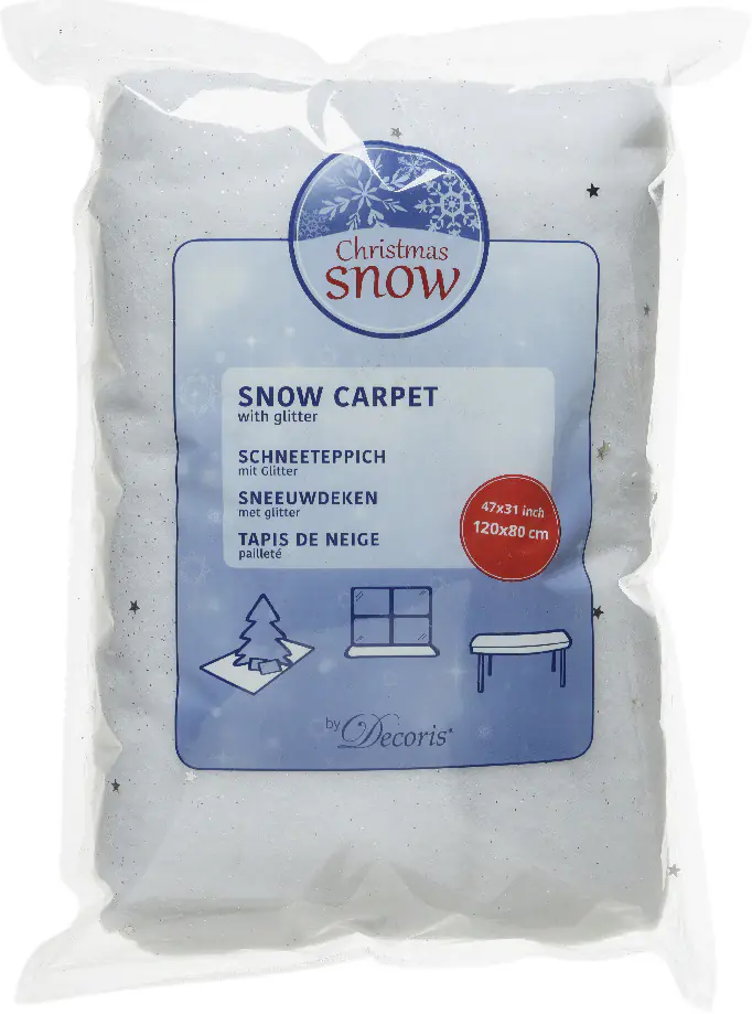 Kaemingk Schneeteppich weiß silber 120 x 80 cm