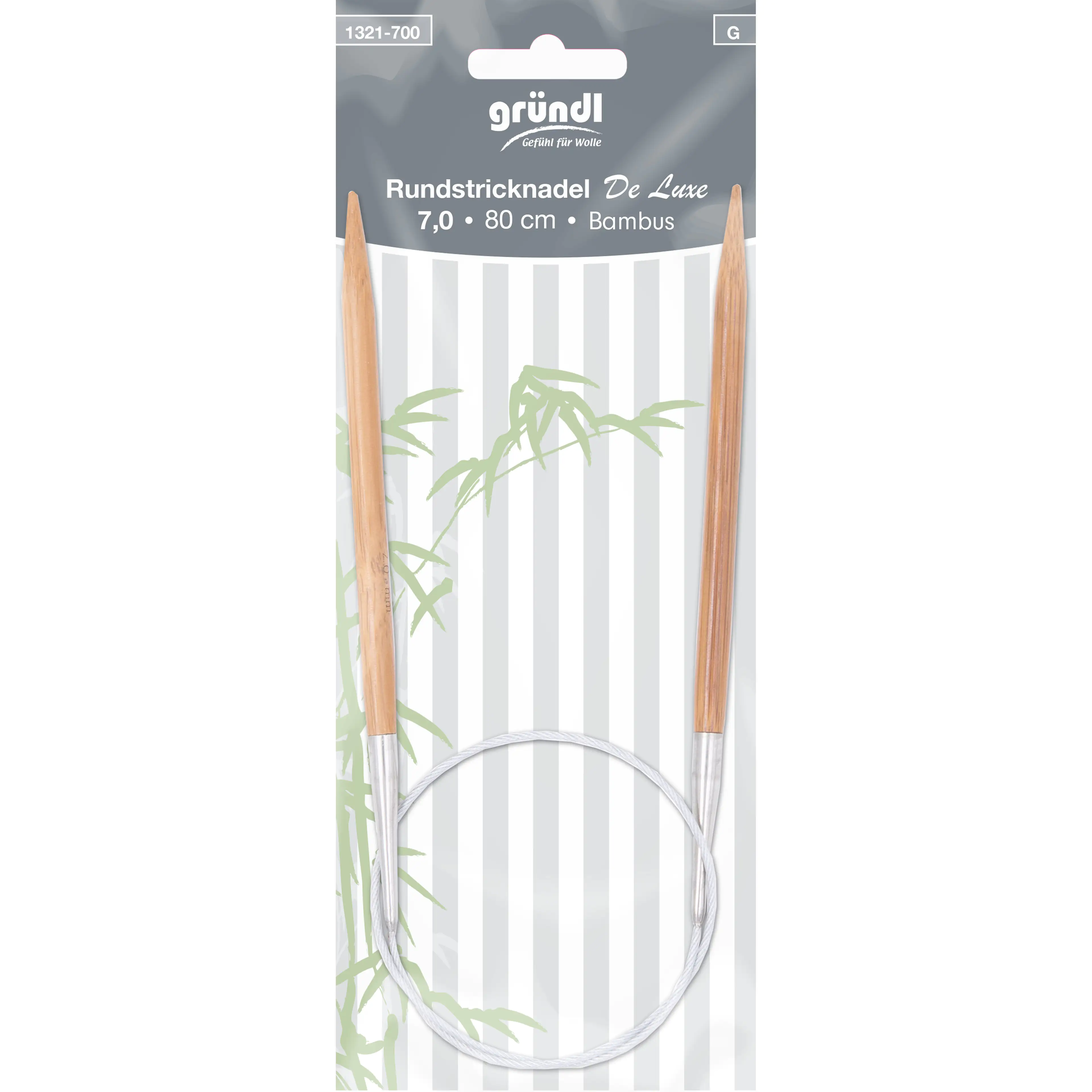Gründl Rundstricknadeln Bambus Delux 7 mm 80 cm