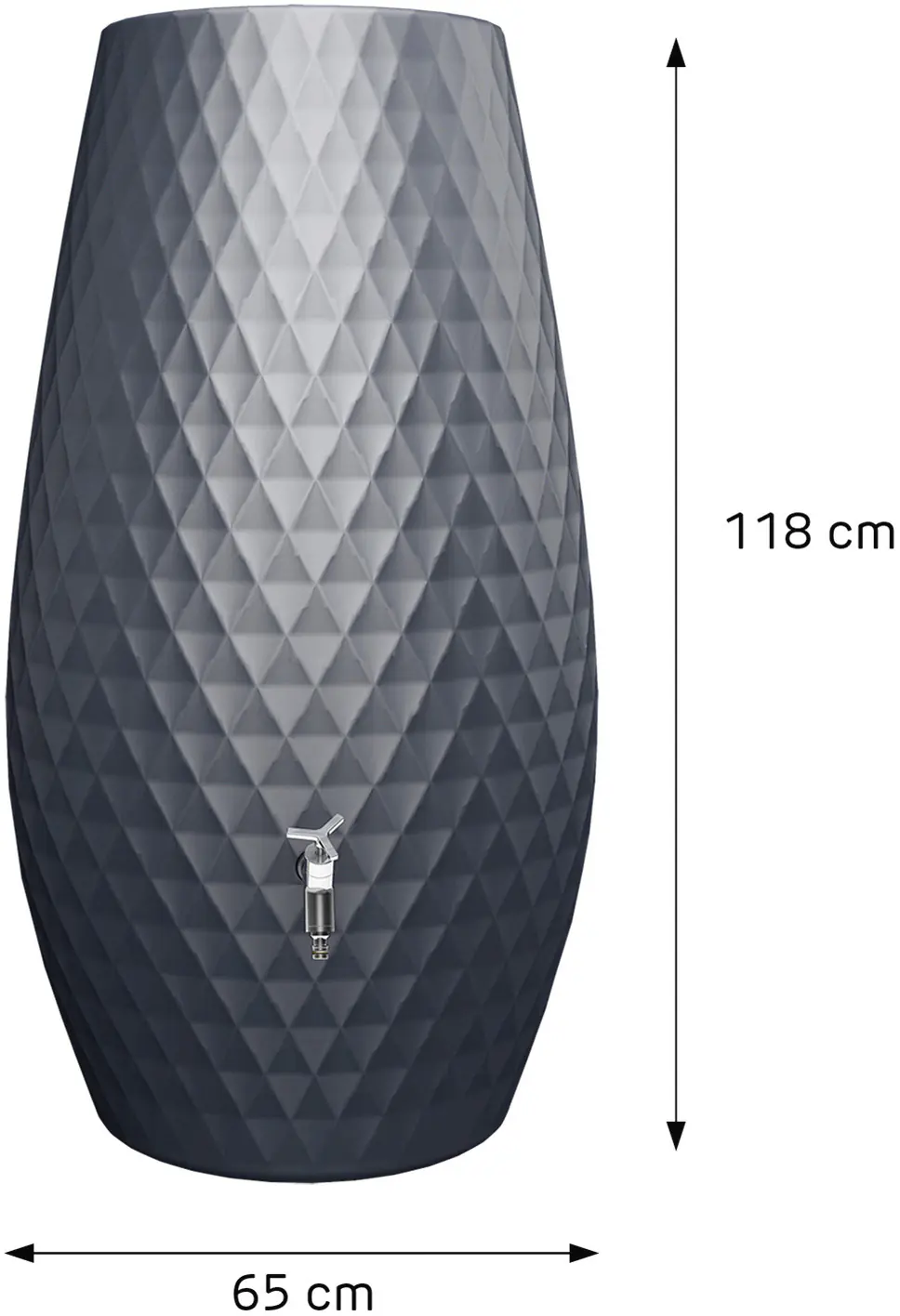 Garantia Regentonne Triagon 2in1 oval inkl. Pflanzschale 230 L graphitgrau