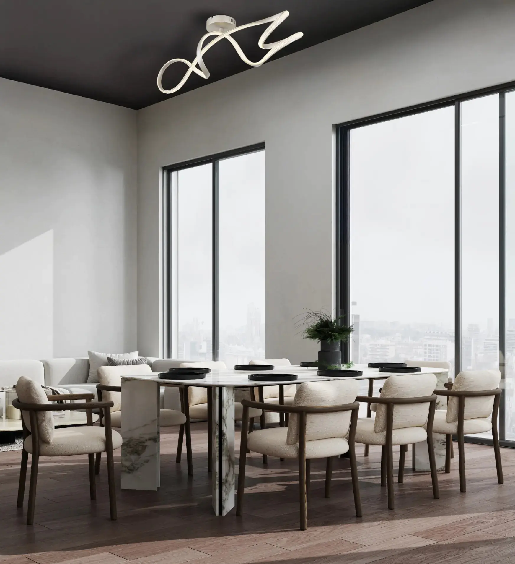 Globo LED-Deckenleuchte SWIRL nickel Globo LED-Deckenleuchte SWIRL nickel
