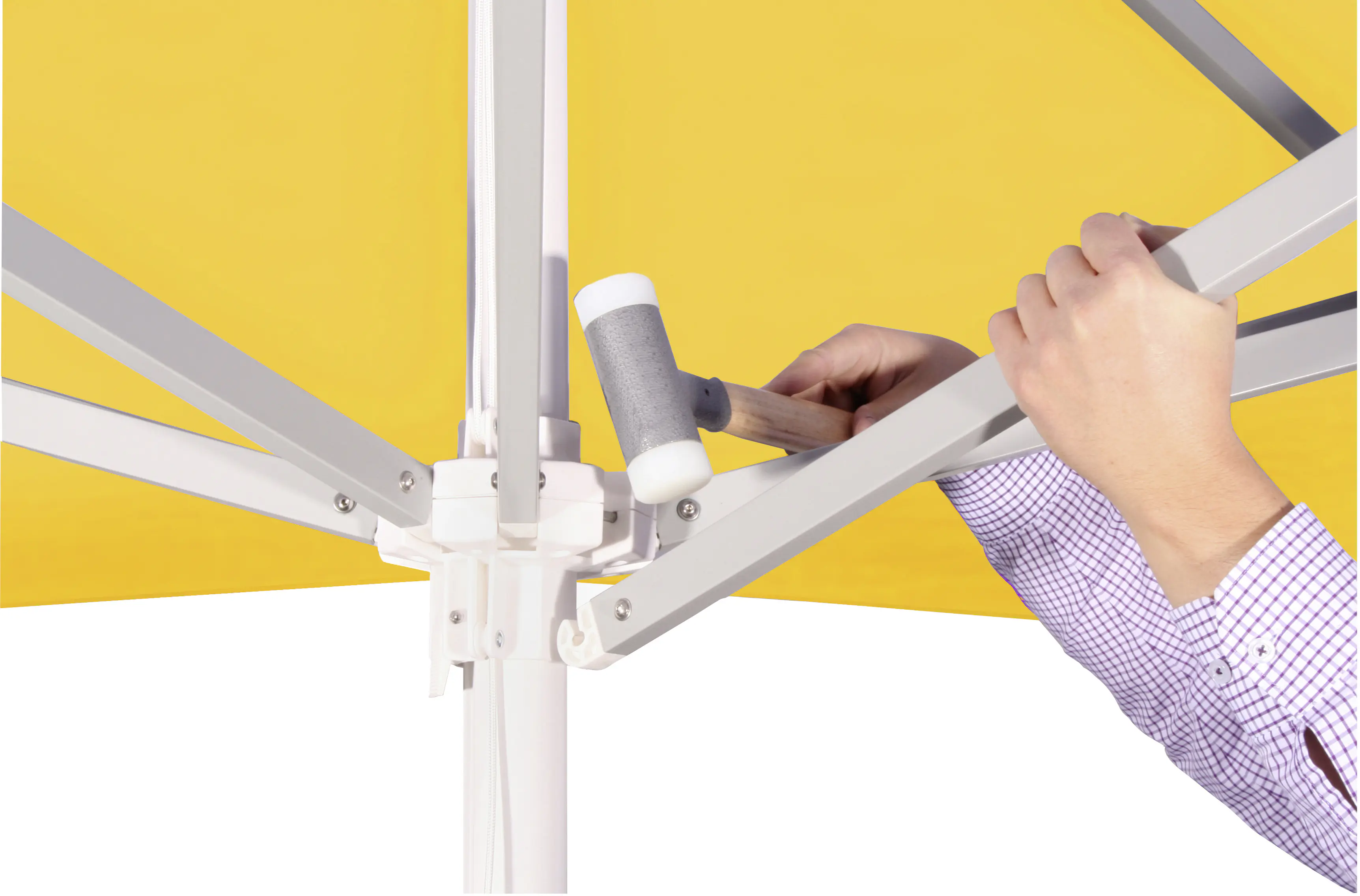 Schneider Sonnenschirm Quadro gelb 300 x 300 cm