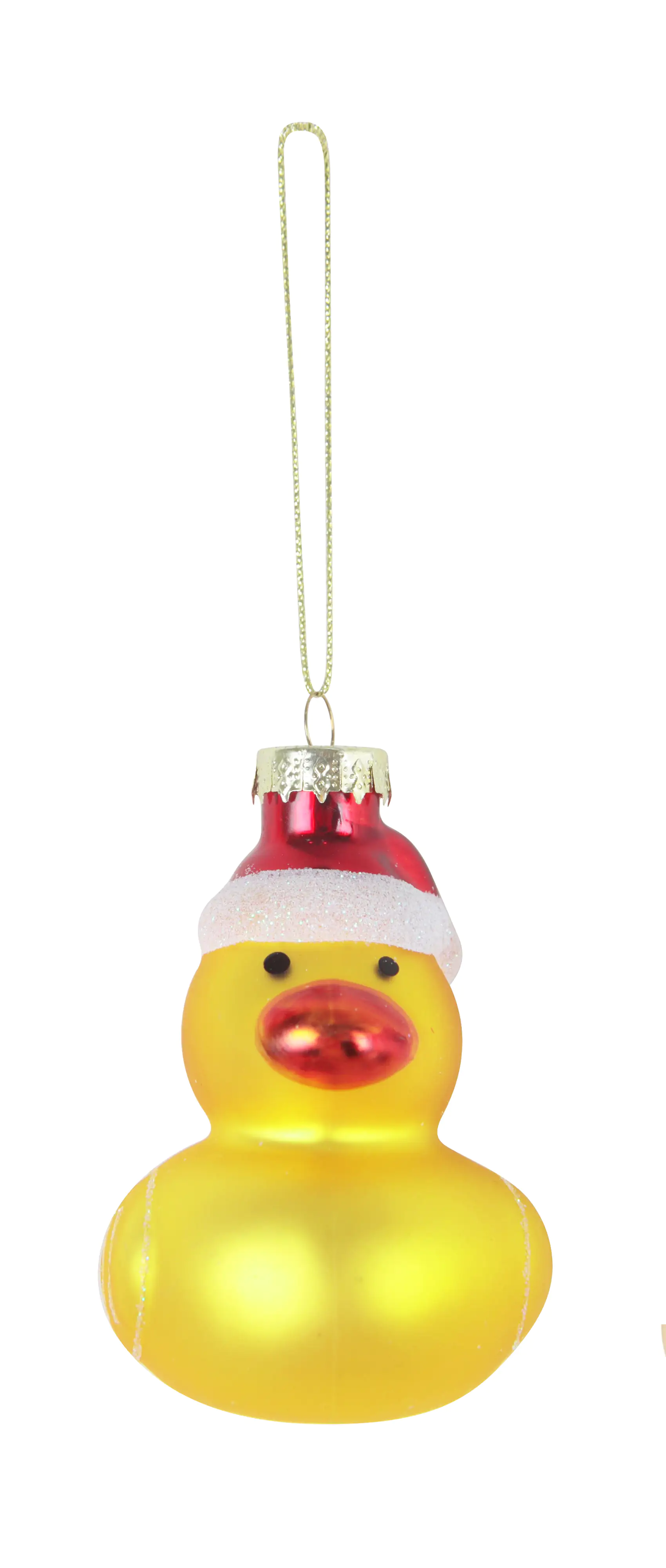 TrendLine Weihnachtskugel aus Glas Ente 9,5 x 6,5 cm gelb-rot