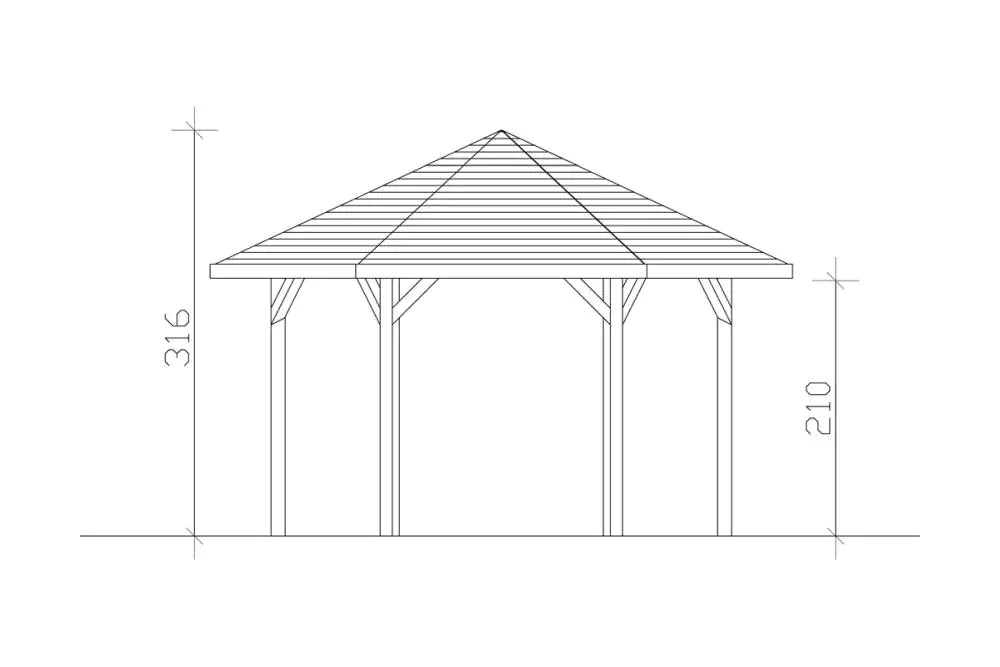 SKAN HOLZ Pavillon Nancy 3 Leimholz, lasiert in Weiß