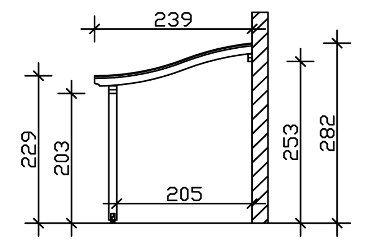 SKAN HOLZ Terrassenüberdachung Venezia 648 x 239 cm lasiert in Schiefergrau