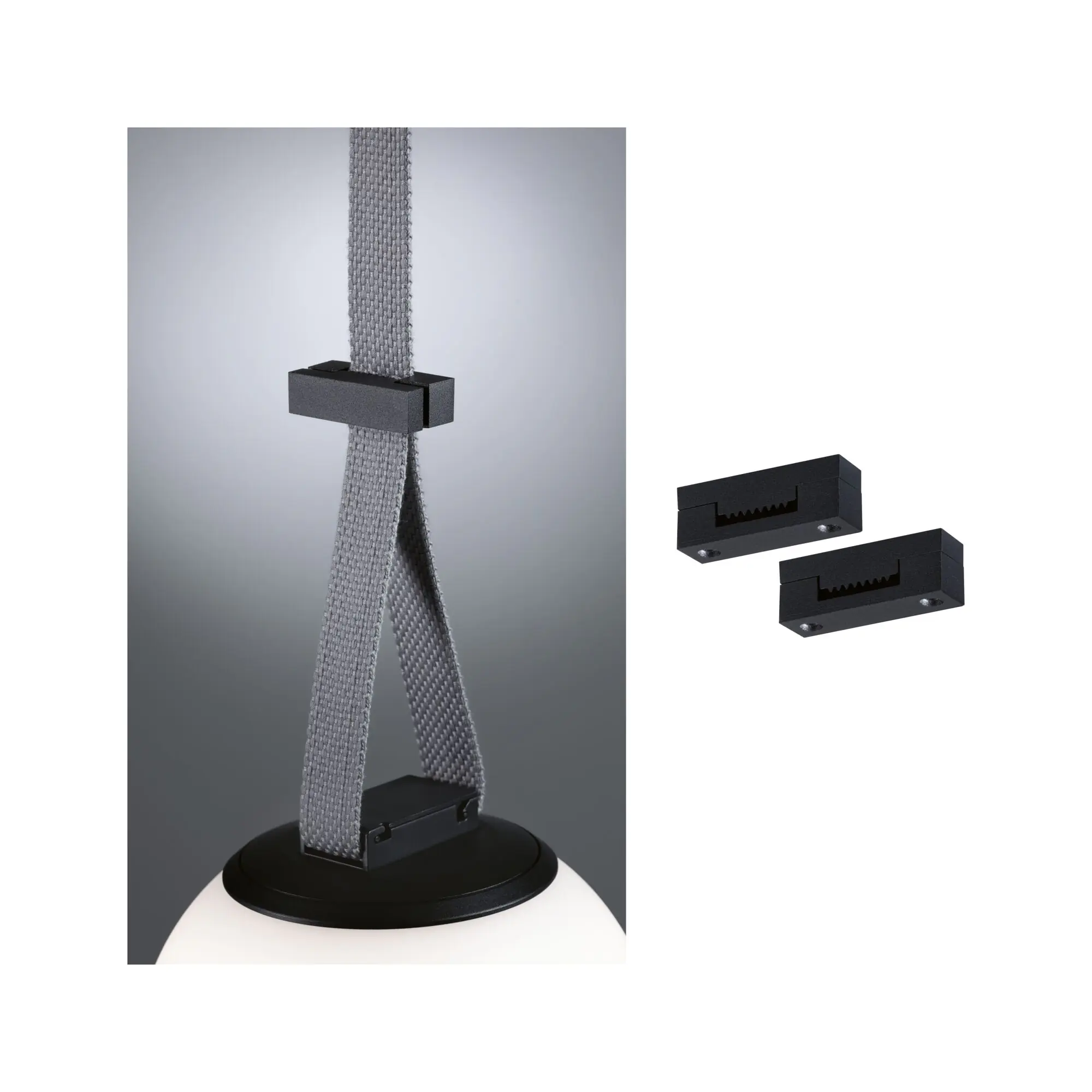 Paulmann Gurtklemme für Lichtleiste ULine Aluminium schwarz 2 Stück