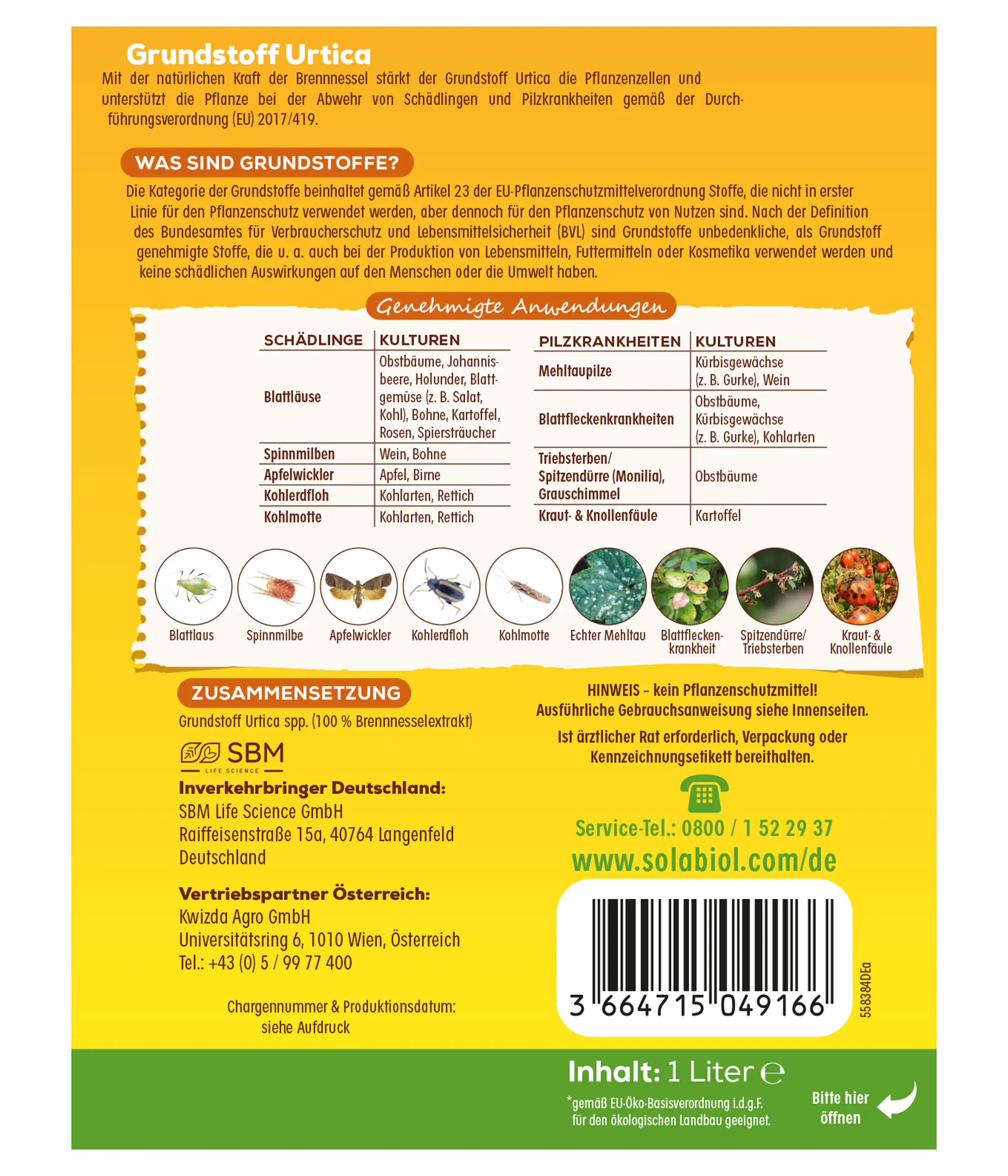Solabiol Schädlings- & Pilzabwehr Grundstoff Urtica Spray 1 l Solabiol Schädlings- & Pilzabwehr Grundstoff Urtica Spray 1 l