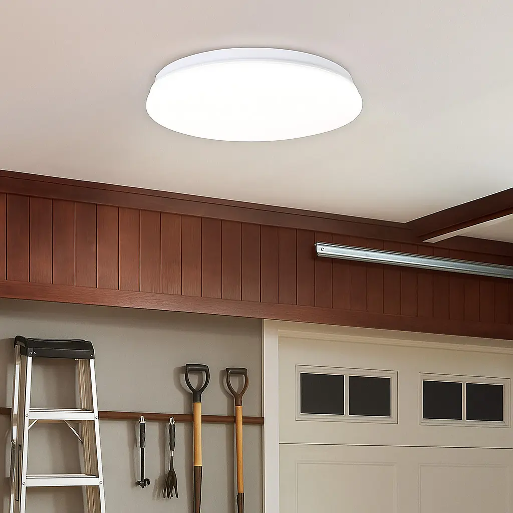 LED Kellerleuchte Levi rund 25 cm Garagenleuchte, IP44, weiß LED Kellerleuchte Levi rund 25 cm Garagenleuchte, IP44, weiß