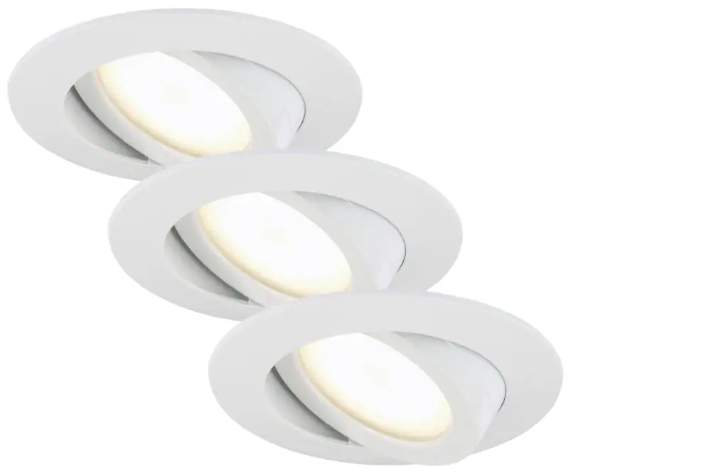 Briloner 3er Set LED Einbauleuchten Attach weiß Ø 8,2 cm dimmbar