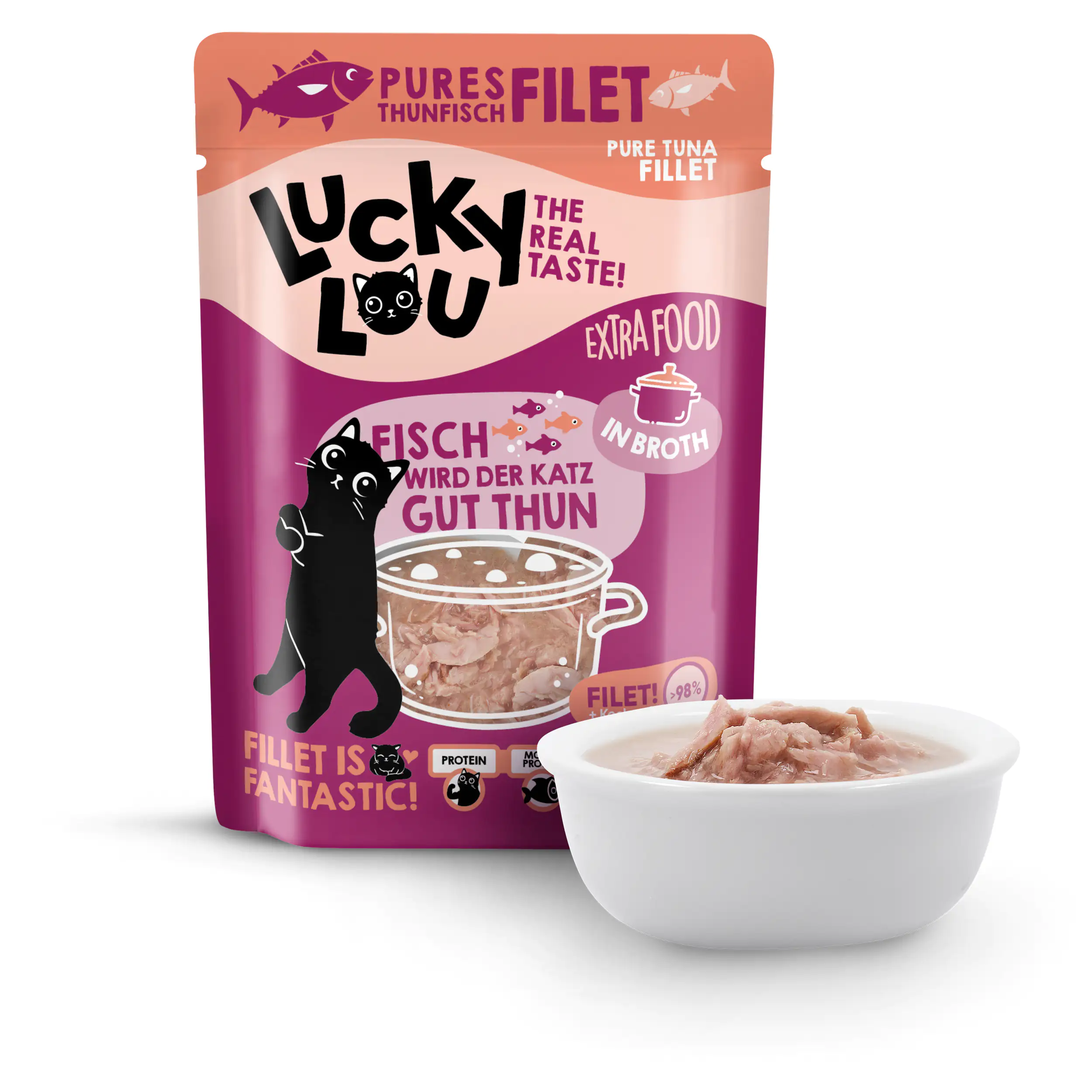 Lucky Lou Extrafood Pures Hühnerfilet in Brühe 70 g 