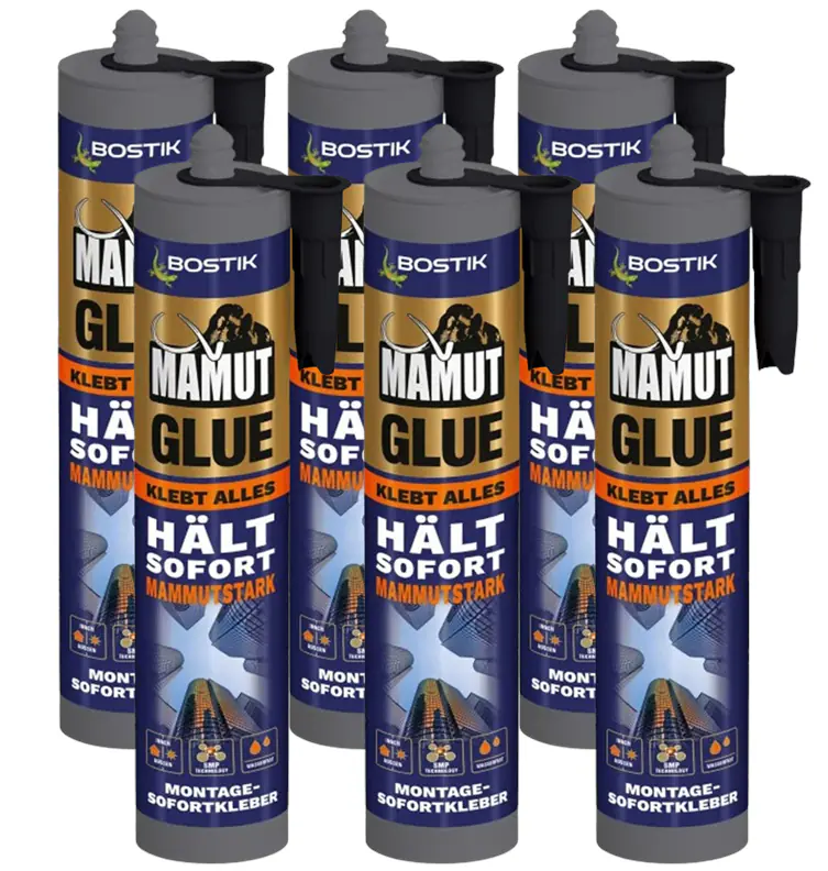 Bostik Montagekleber Mamut Glue Sparpack 6 x 450 g weiß Bostik Montagekleber Mamut Glue Sparpack 6 x 450 g weiß