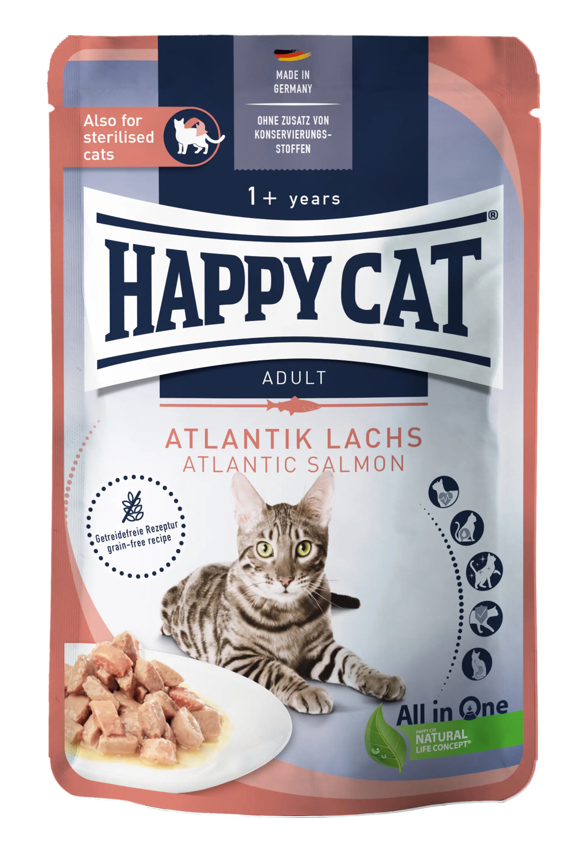 Happy Cat Culinary Katzennassfutter Adult getreidefrei 85 g Atlantik Lachs