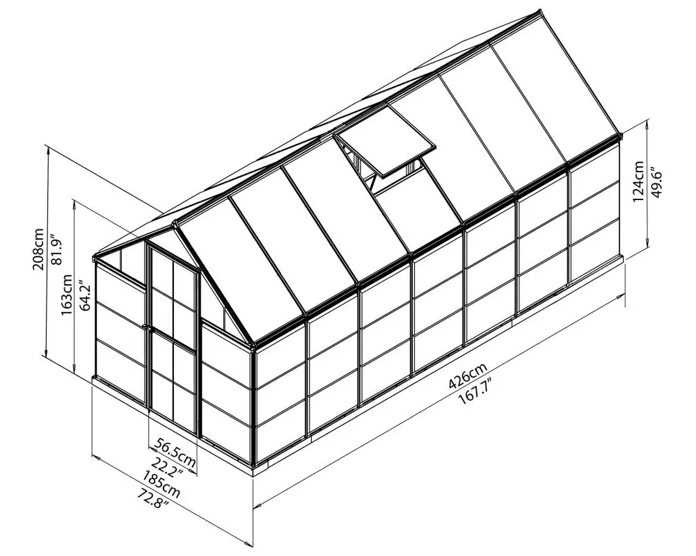 Canopia Gewächshaus Hybrid 6X14 185 x 426 x 208 cm