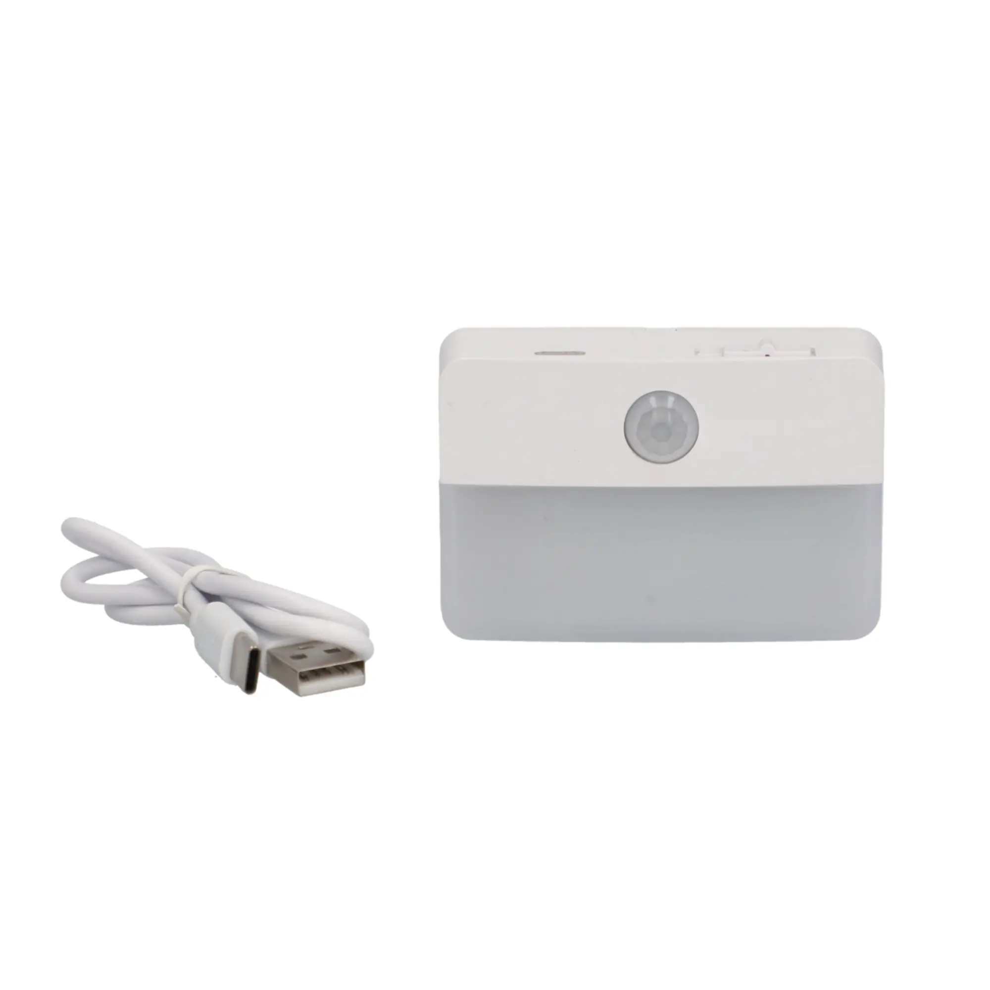 Unitec LED-Nachtlicht mit Bewegungsmelder + Dämmerungssschalter USB wiederaufladbar weiß