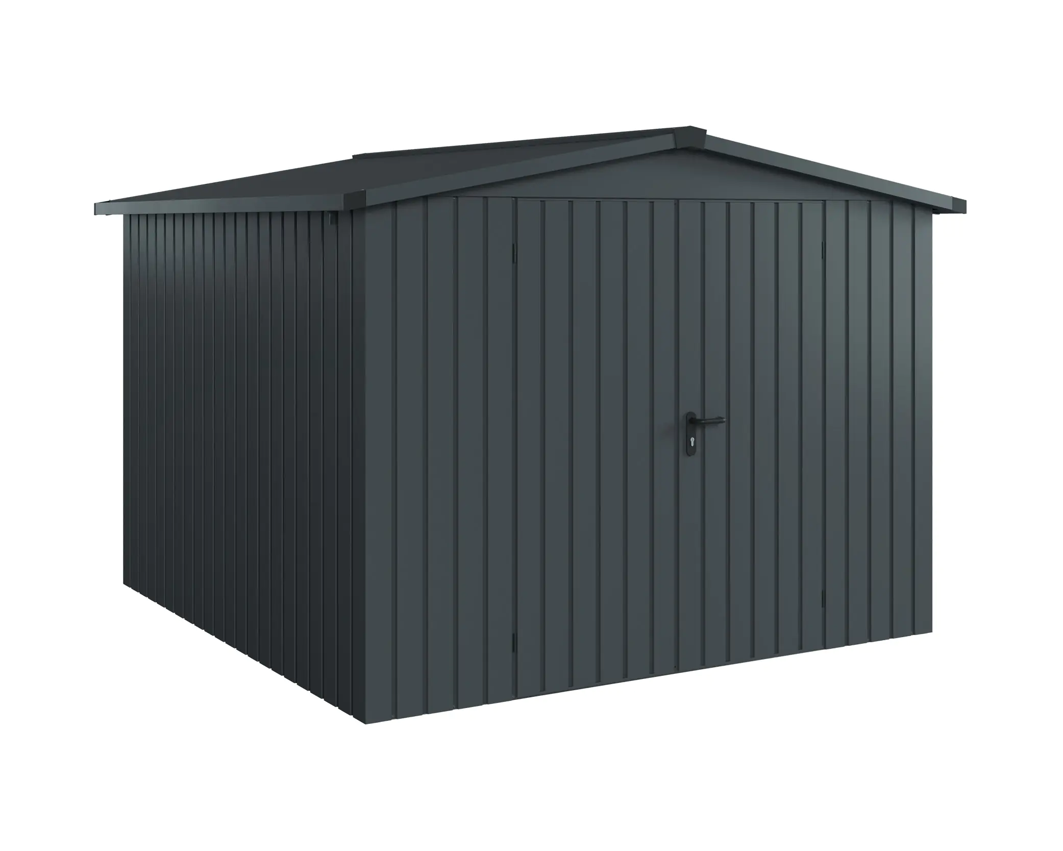 EcoStar Metallgerätehaus Euroline ESD10 anthrazit 262 x 262 cm 2-flg. EcoStar Metallgerätehaus Euroline ESD10 anthrazit 262 x 262 cm 2-flg.