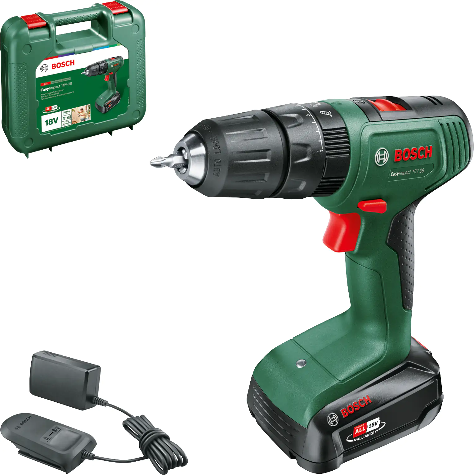 Bosch Akku-Schlagbohrmaschine EasyImpact 18V-38 inkl. Akku und Ladegerät Bosch Akku-Schlagbohrmaschine EasyImpact 18V-38 inkl. Akku und Ladegerät