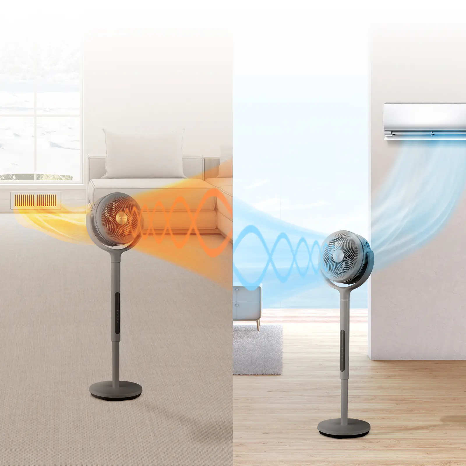 Midea Standventilator MCF25GRB Ø 30 cm grau Midea Standventilator MCF25GRB Ø 30 cm grau