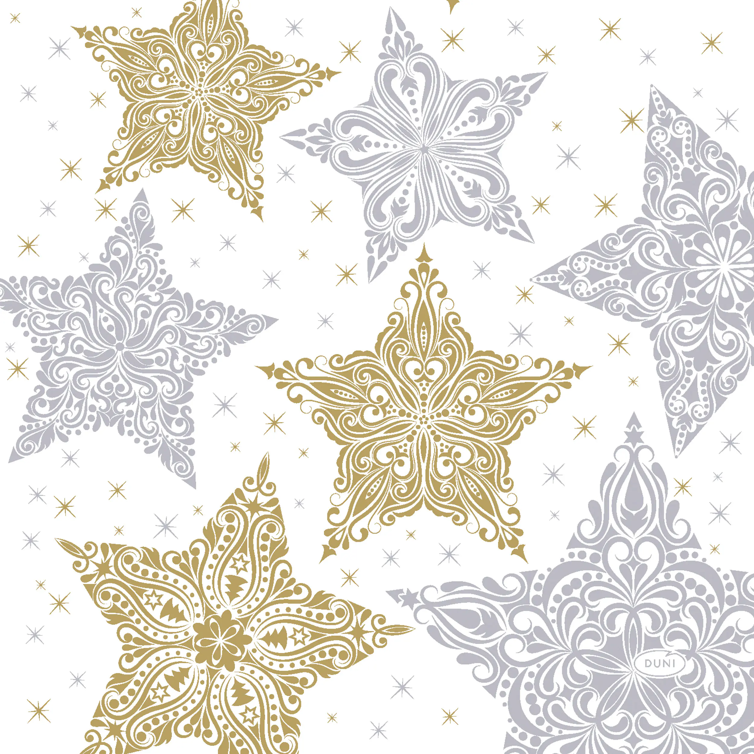 Duni Servietten Snowstars white multi 33 x 33 cm - 20er Pack