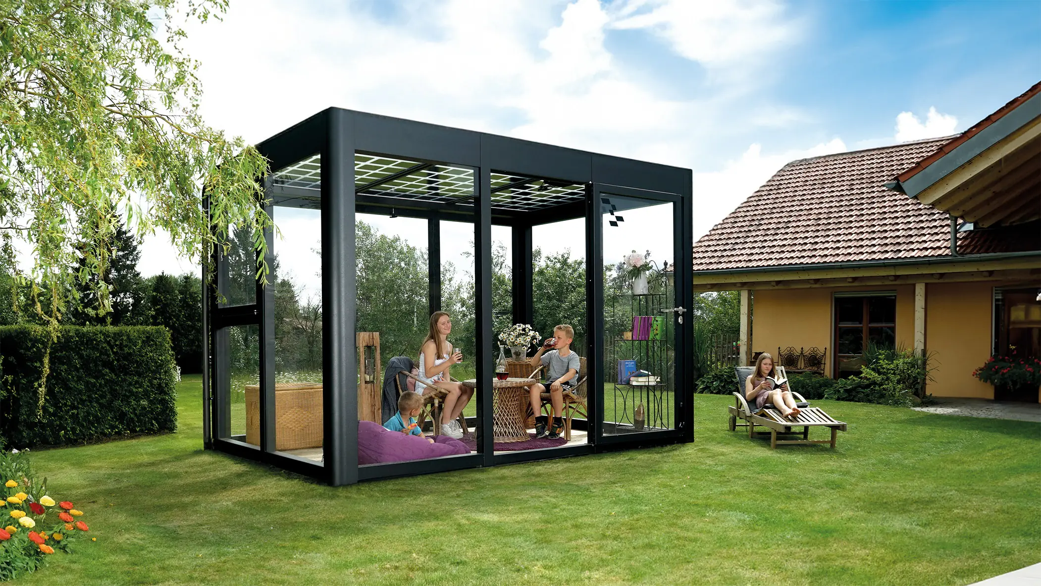 SunElements SunGarden Gartenhaus Energy 3.2 338 x 233 cm anthrazit-metallic SunElements SunGarden Gartenhaus Energy 3.2 338 x 233 cm anthrazit-metallic