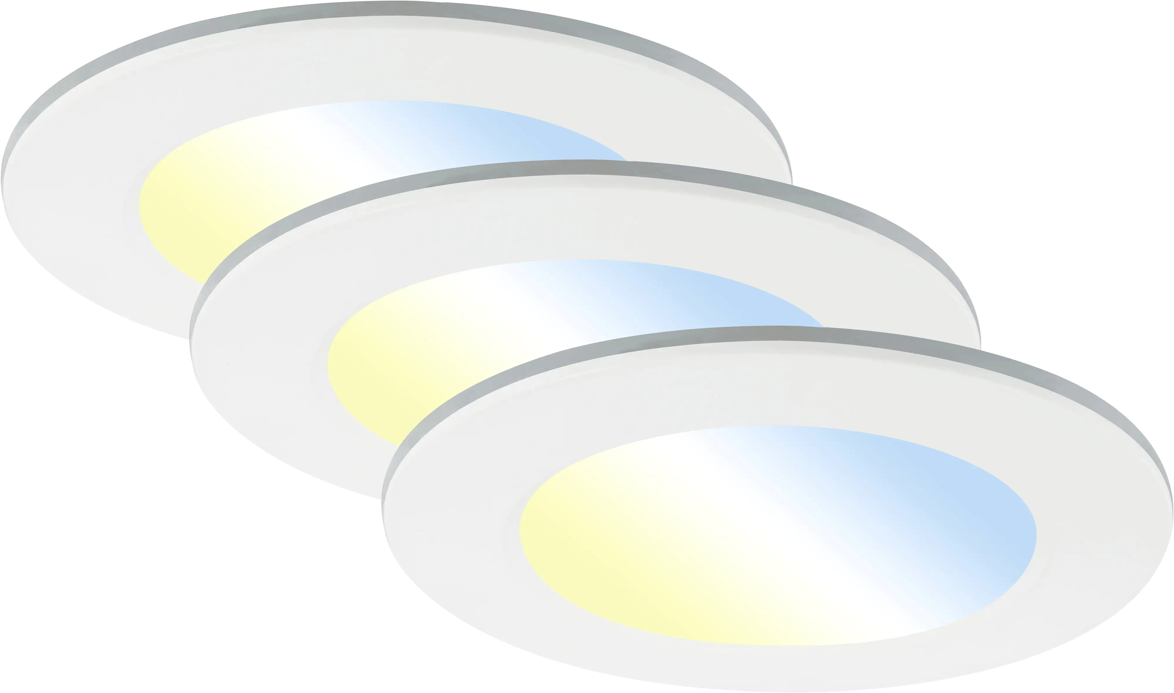 Di-Ka LED Einbauleuchte Fungo RGBW 3er Set weiß Ø 9,2 cm 4,8 W dimmbar