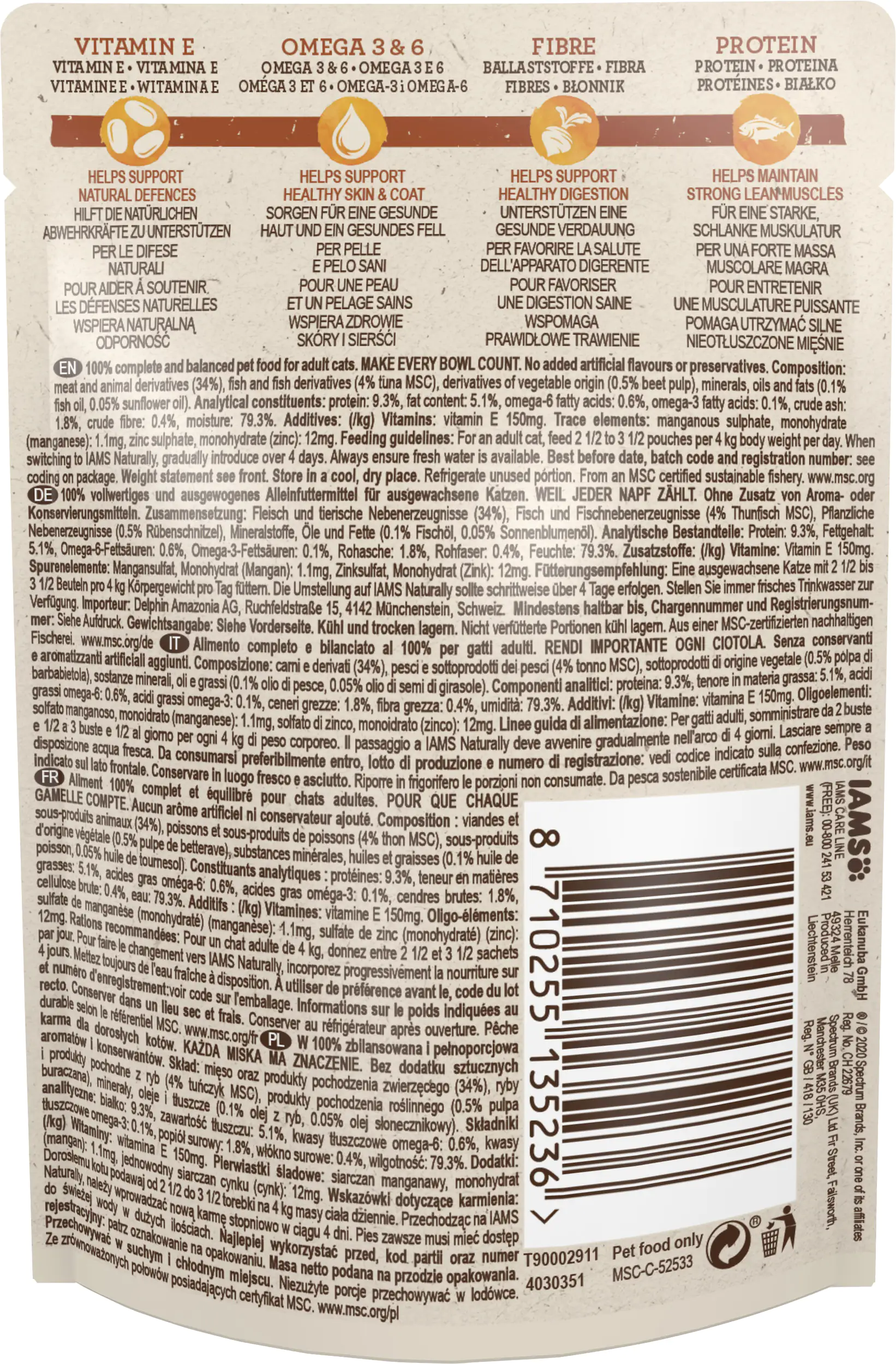 IAMS Naturally Katze Erw. Thunfisch 85g 85g